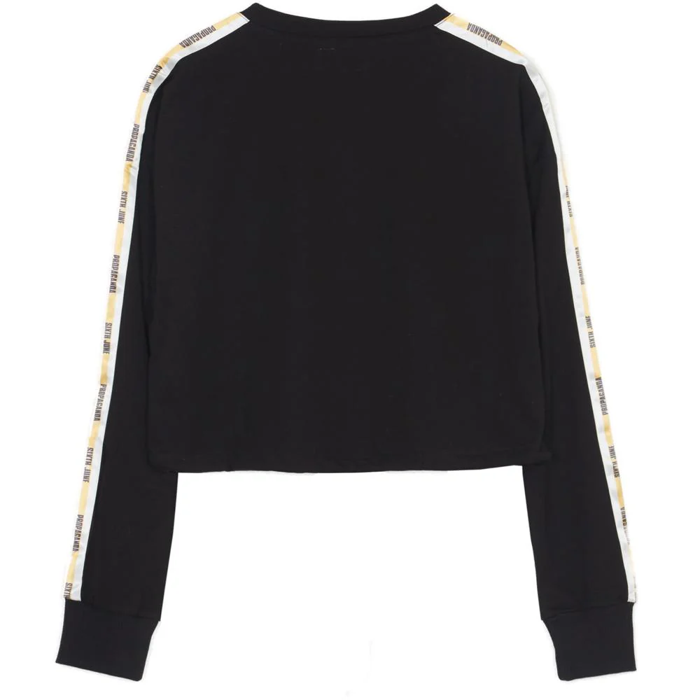 Sweat crop top bandes Propaganda noir - Image 6
