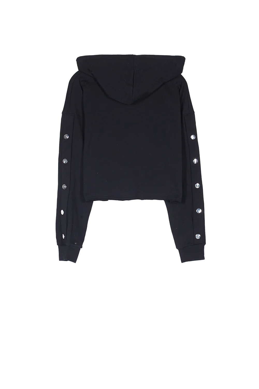 Sweat crop top boutons noir - Image 7