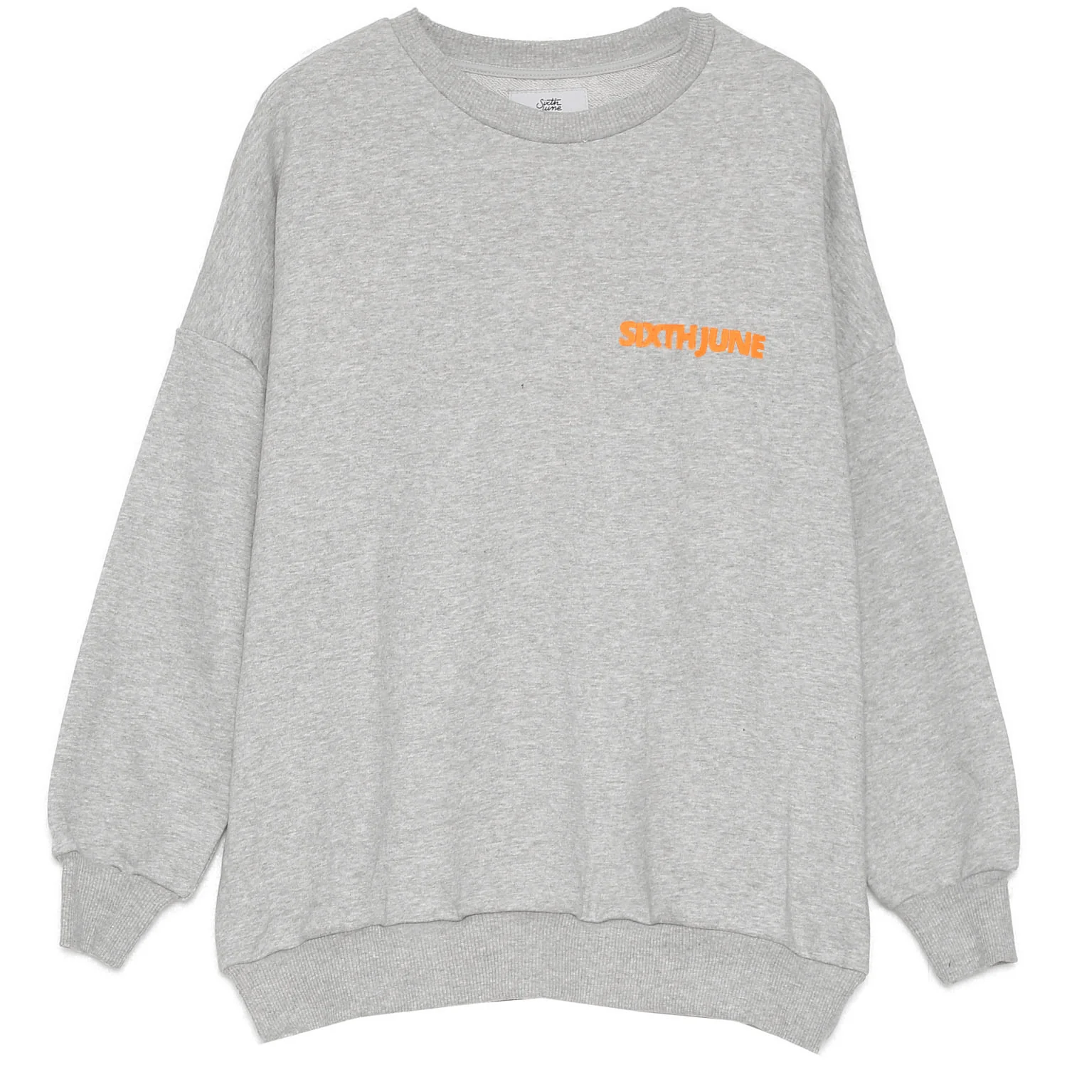 Sweat imprimé orange oversize gris - Image 7