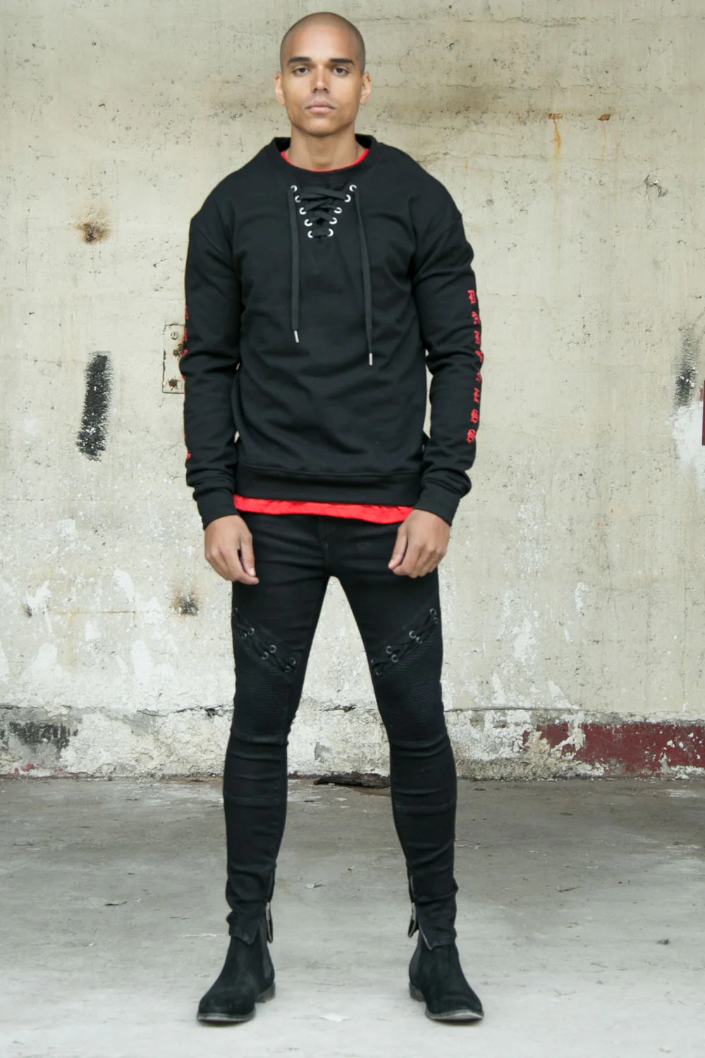 Sweat lacets typo gothique Sixth June noir - Image 2