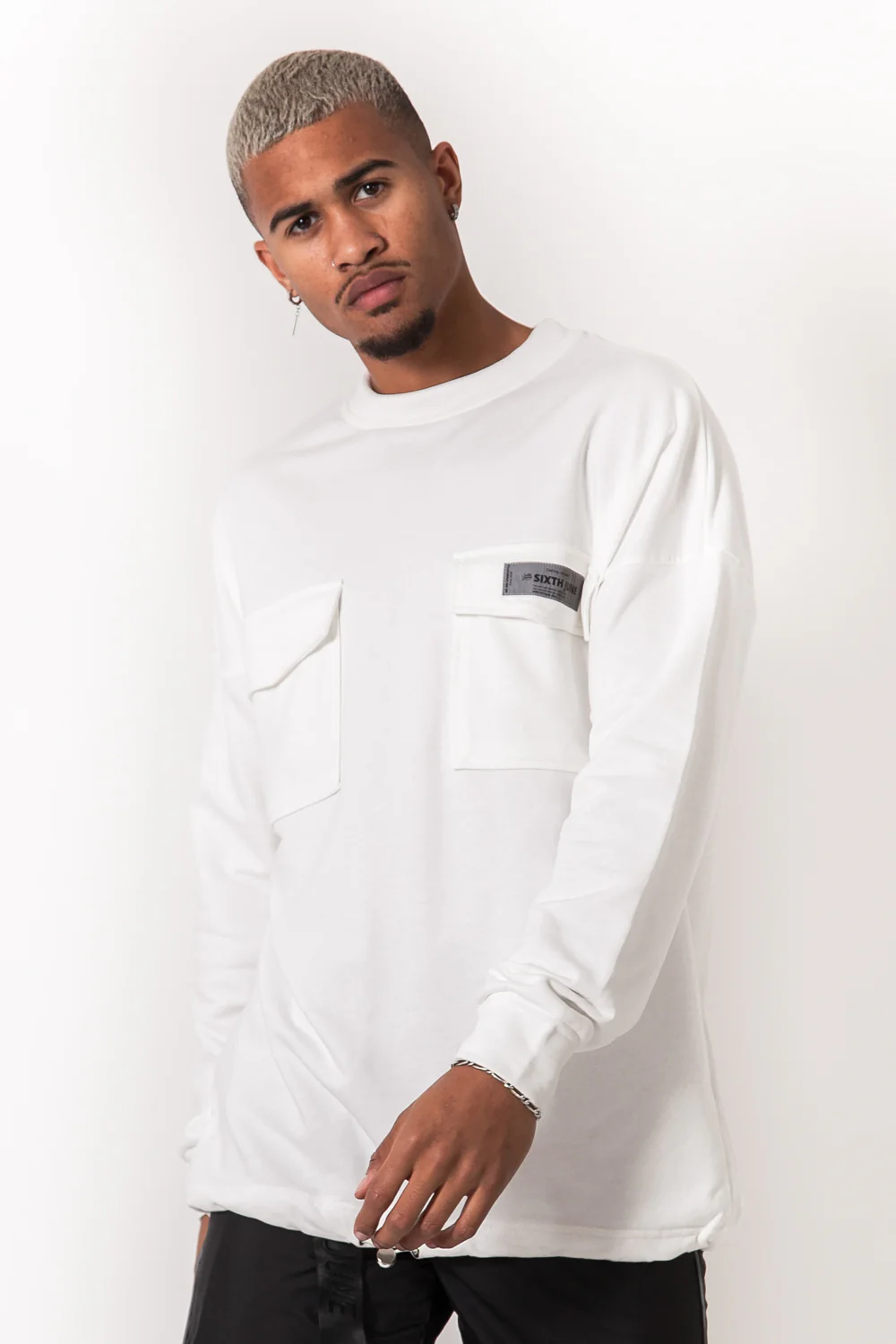 Sweat large élastique blanc cassé - Image 2