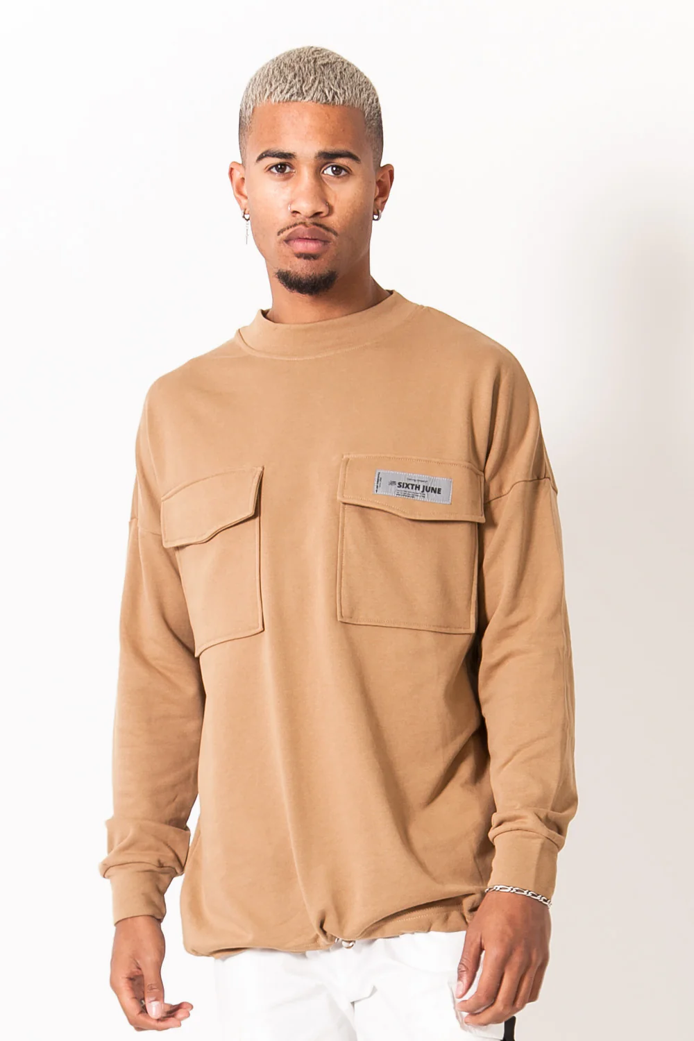 Sweat large élastique marron - Image 2