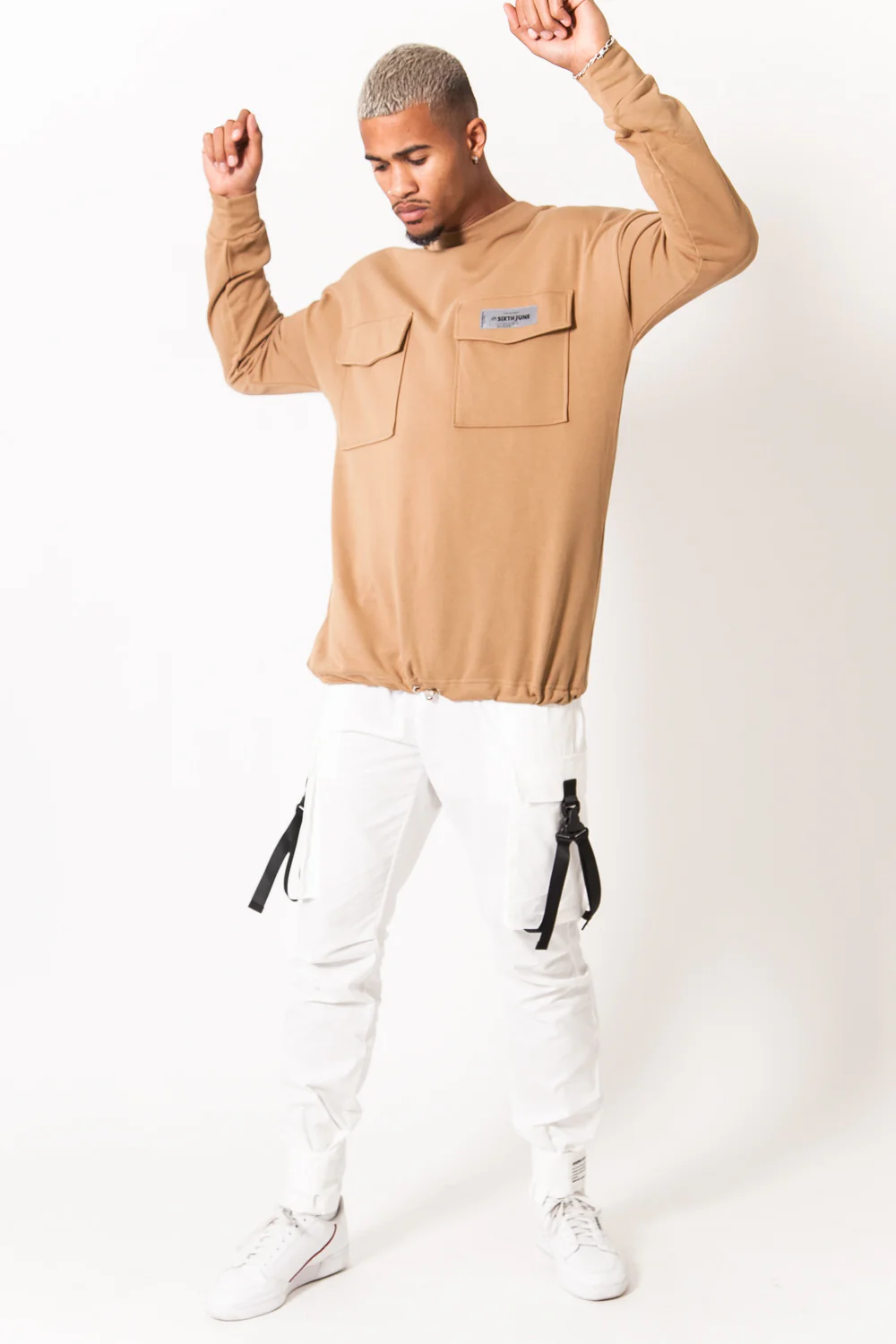 Sweat large élastique marron - Image 6