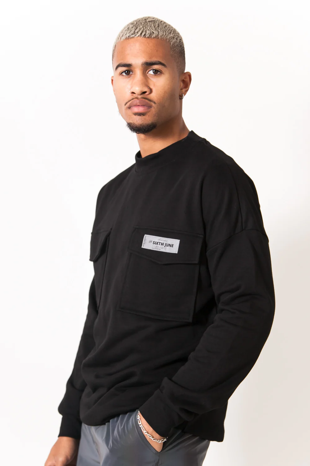 Sweat large élastique noir - Image 4