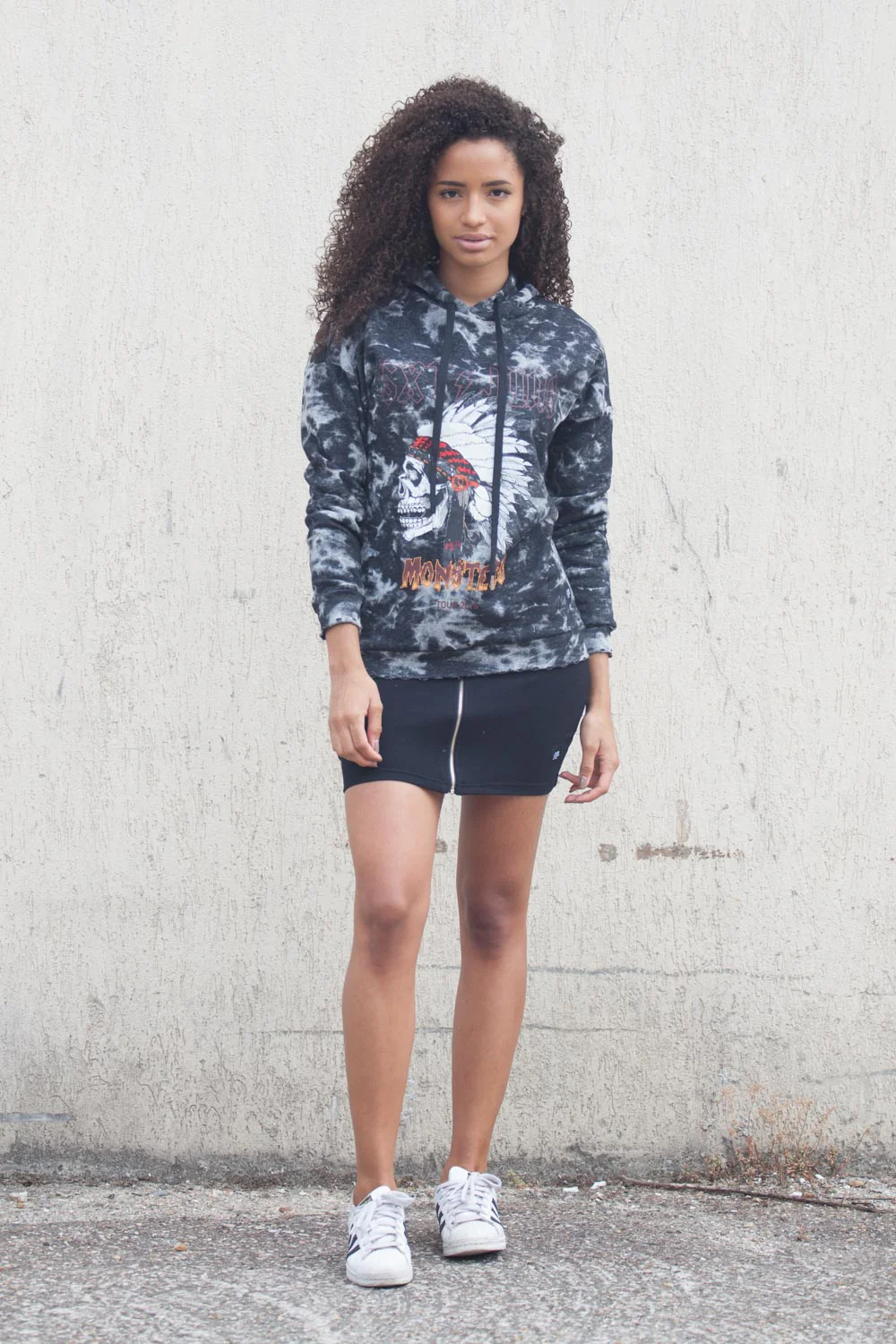 Sweat Monsters Femme Acid wash noir W2186VSW - Image 2