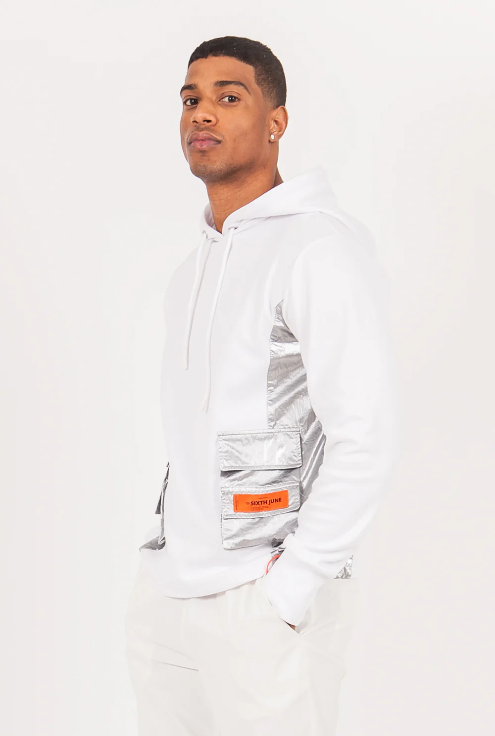 Sweat multi-poches brillantes blanc - Image 4