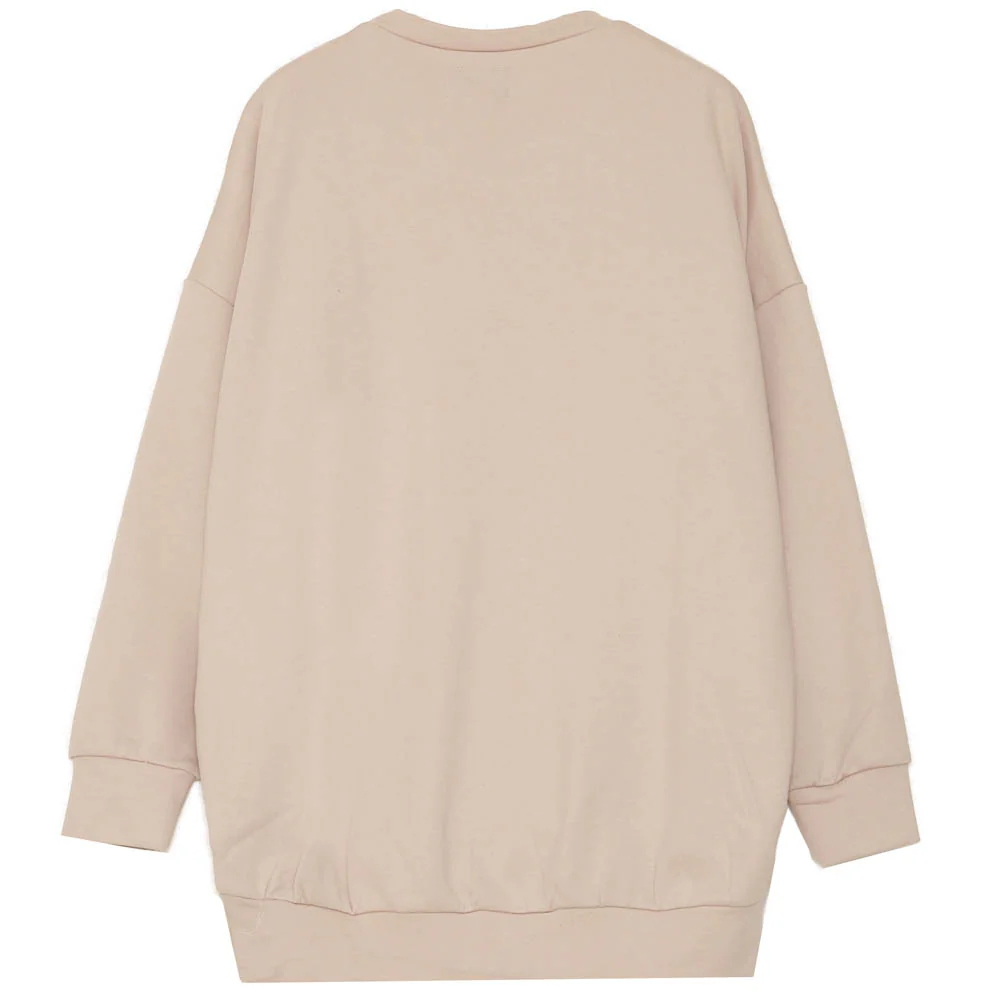 Sweat oversize imprimé océan beige - Image 6