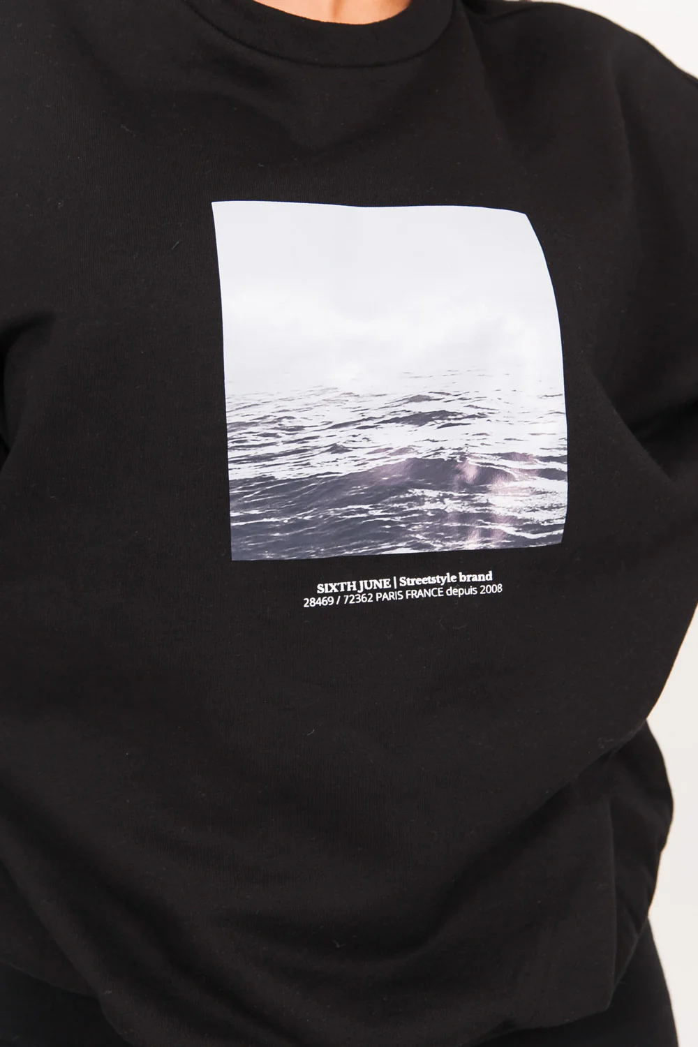 Sweat oversize imprimé océan noir - Image 3
