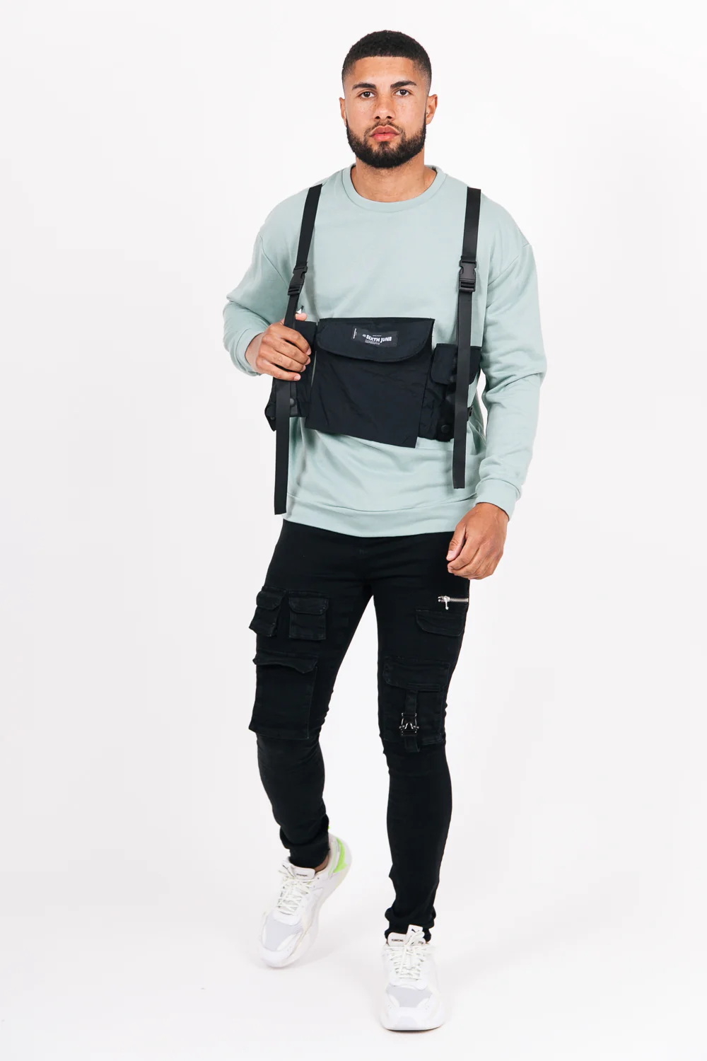 Sweat poche tactique turquoise - Image 5