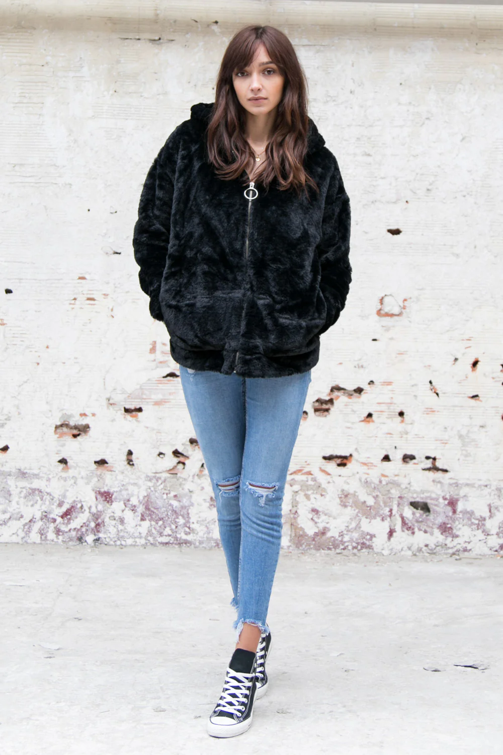 Sweat polaire oversize noir - Image 2