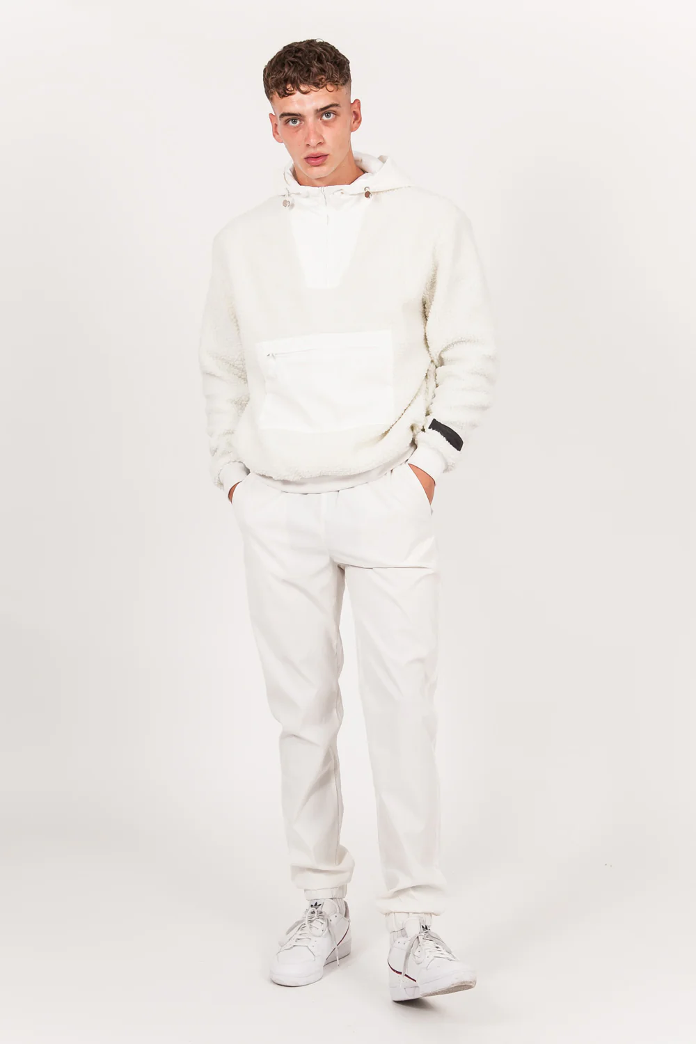Sweat sherpa poche réfléchissante blanc cassé - Image 10