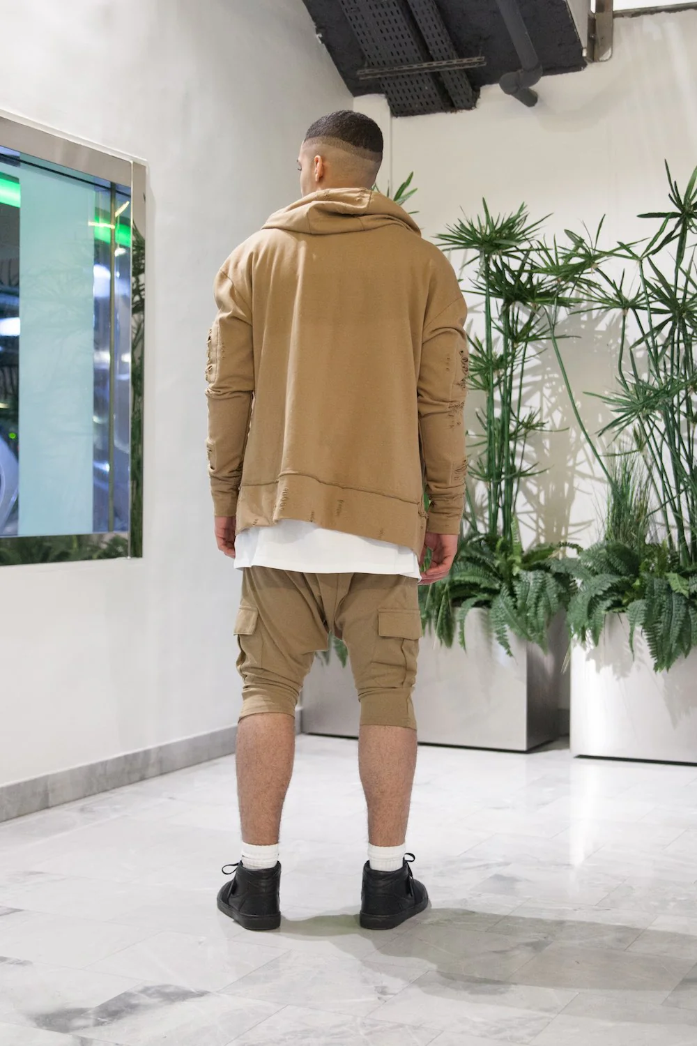 Sweat-shirt biker destroy beige M2414VJA - Image 3