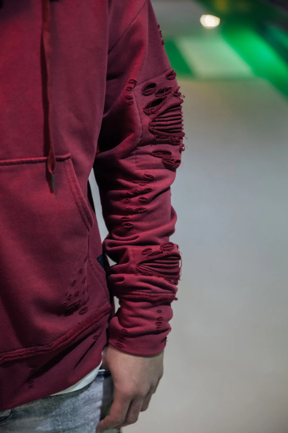Sweat-shirt biker destroy marsala M2414VJA - Image 4