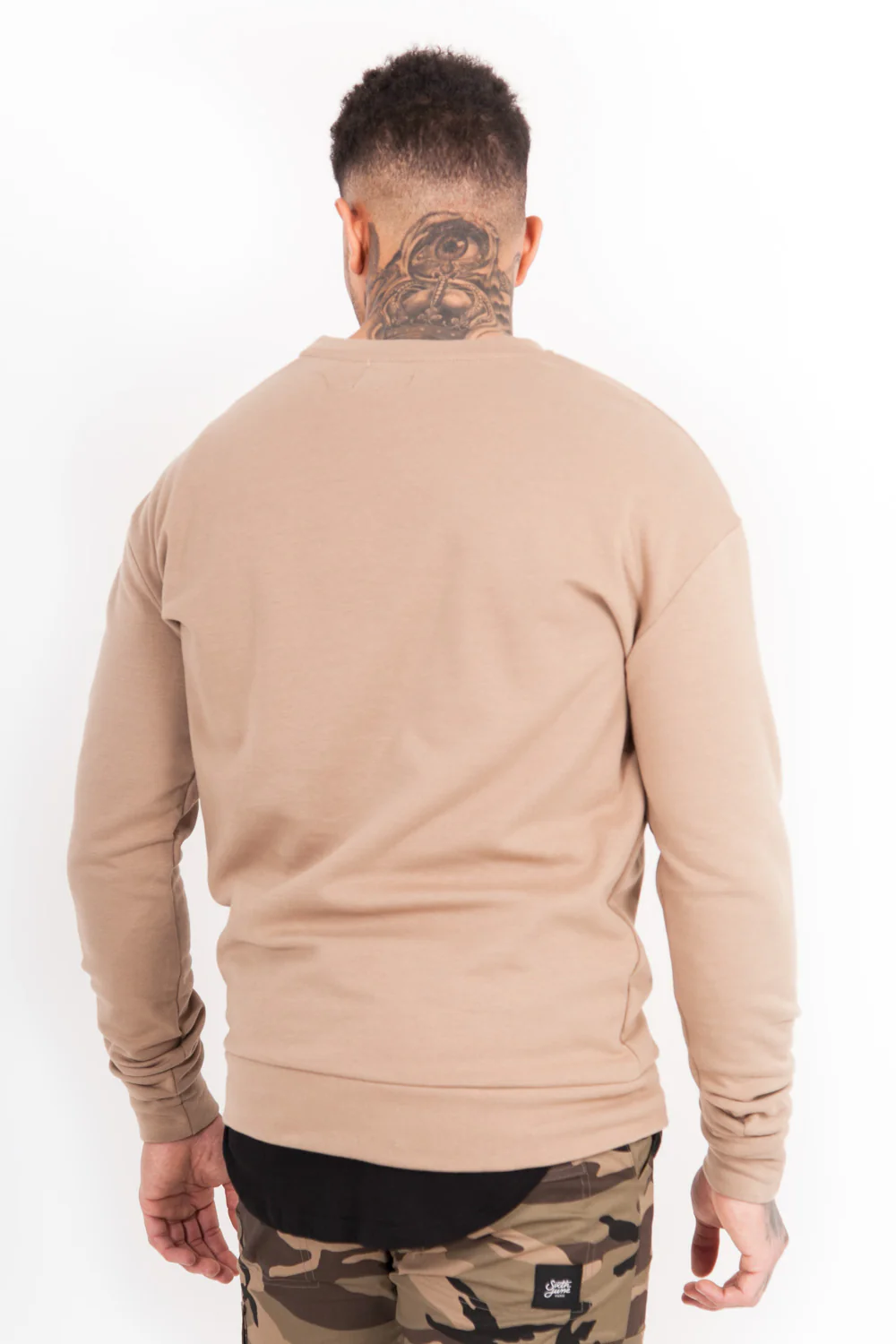 Sweat-shirt col rond classique beige - Image 5