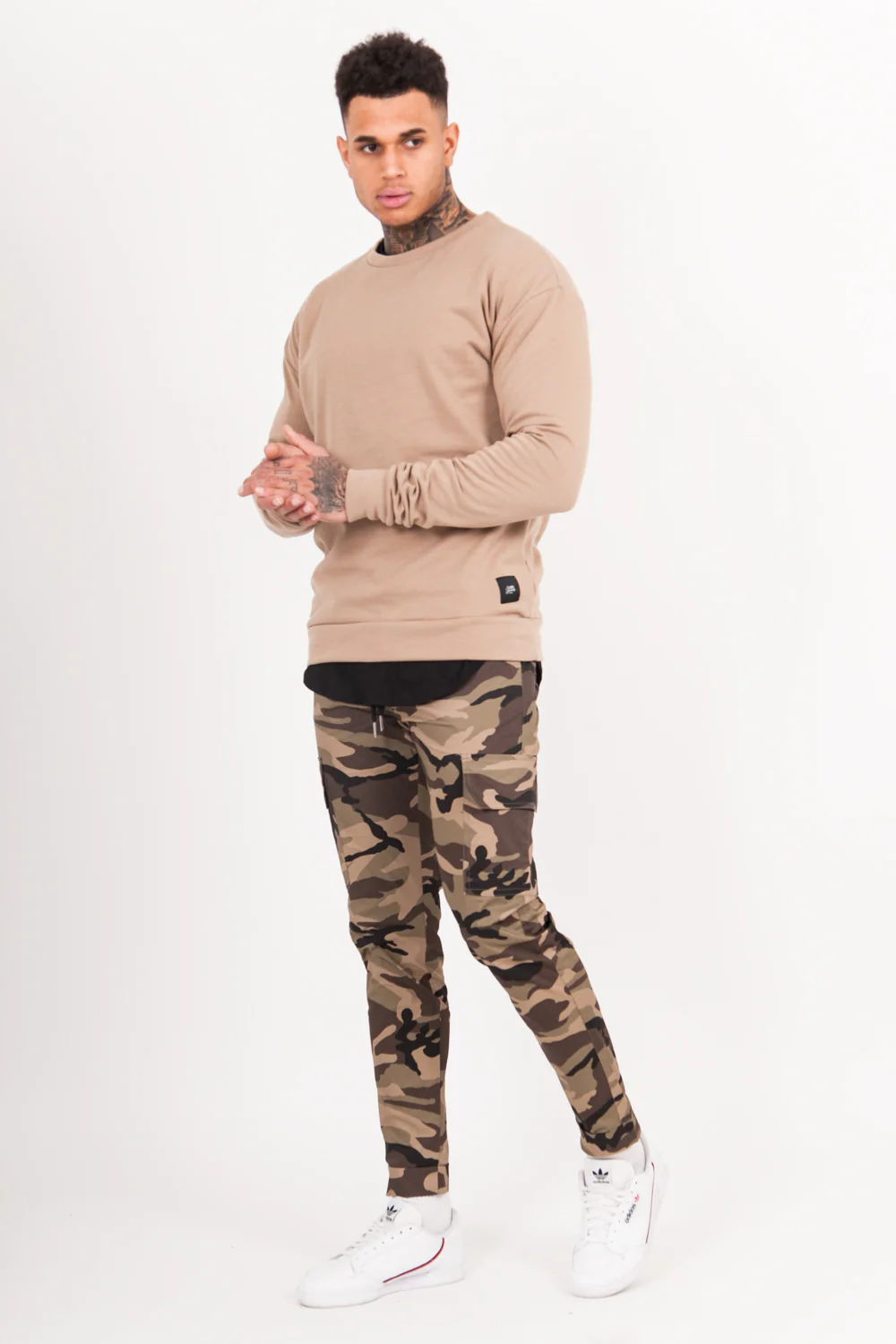 Sweat-shirt col rond classique beige - Image 6