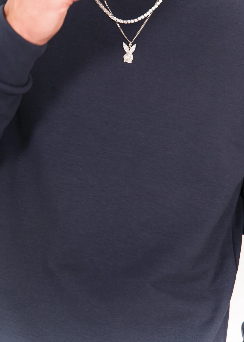 Sweat-shirt col rond classique Sixth June bleu foncé - Image 3