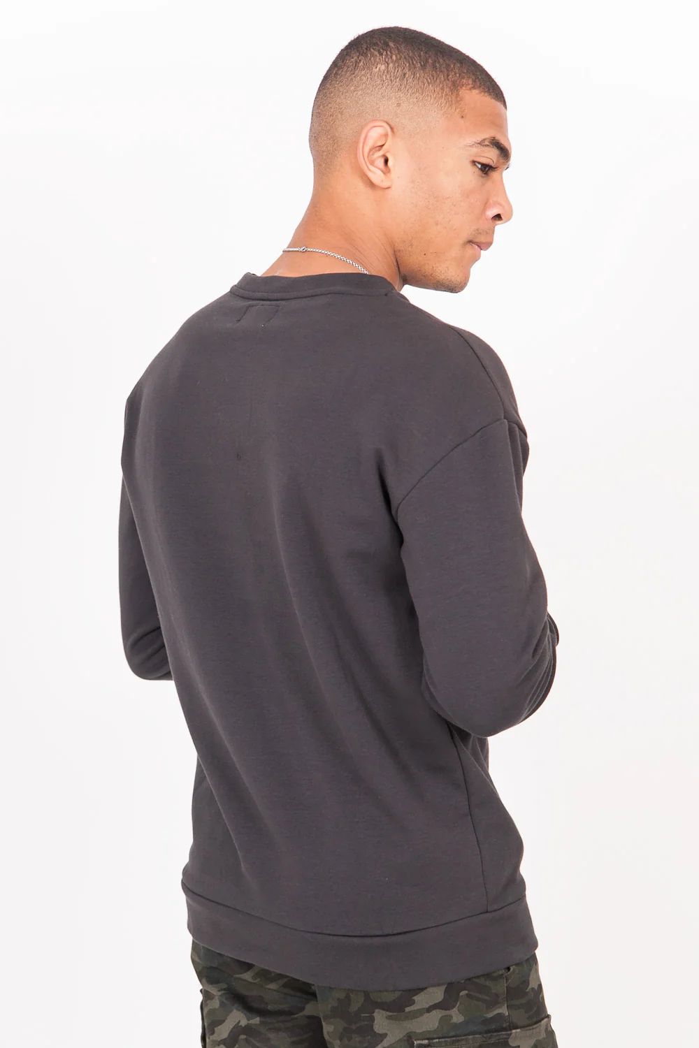 Sweat-shirt col rond classique Sixth June gris foncé - Image 3