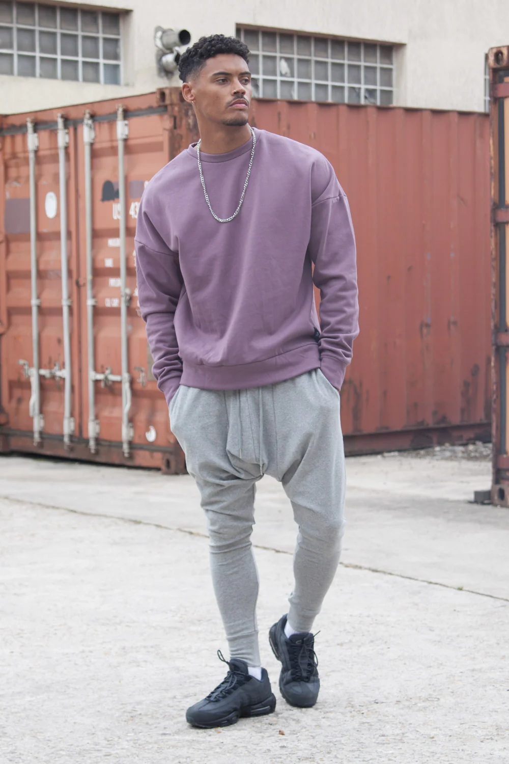 Sweat-shirt épaules tombantes violet - Image 2
