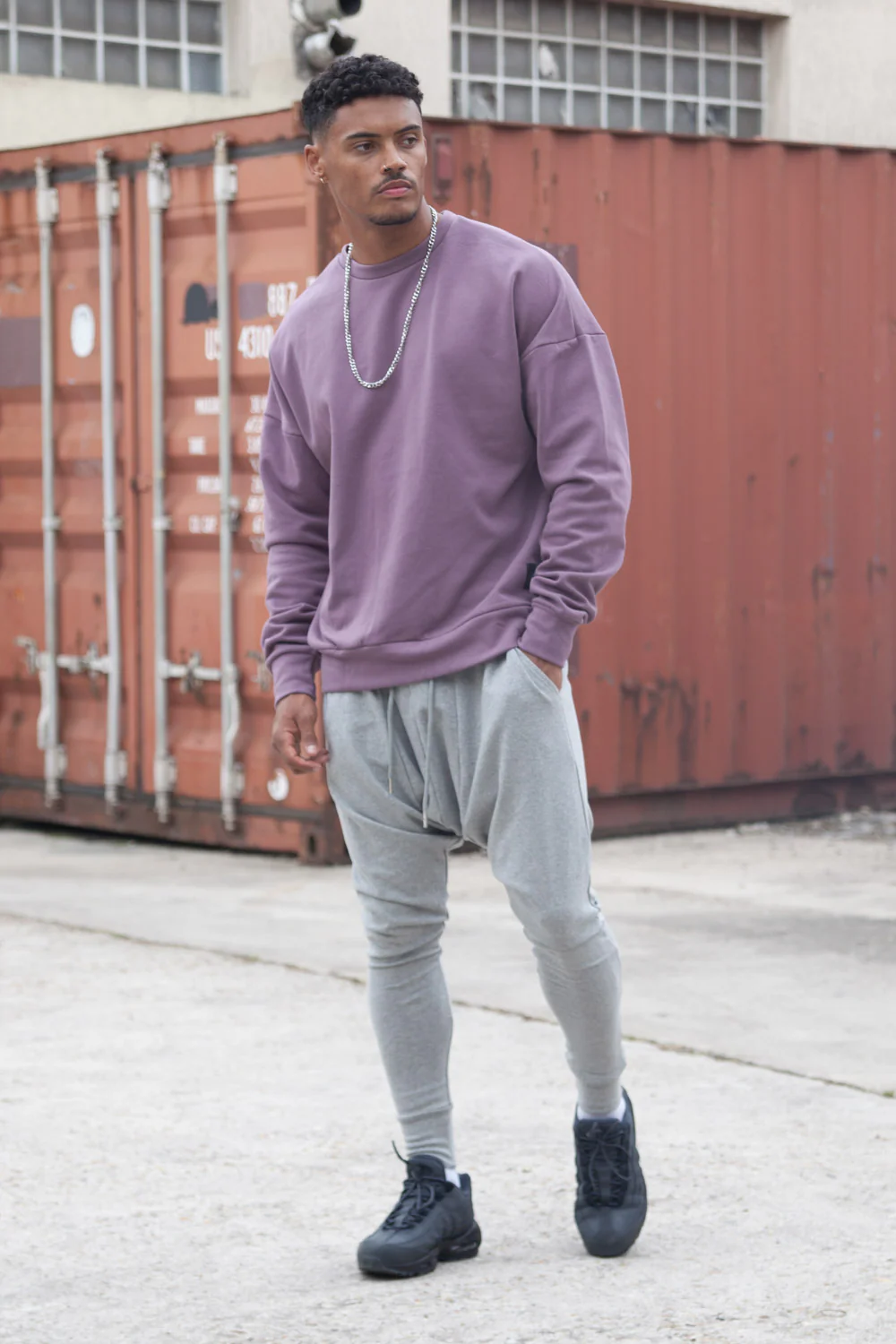 Sweat-shirt épaules tombantes violet - Image 3