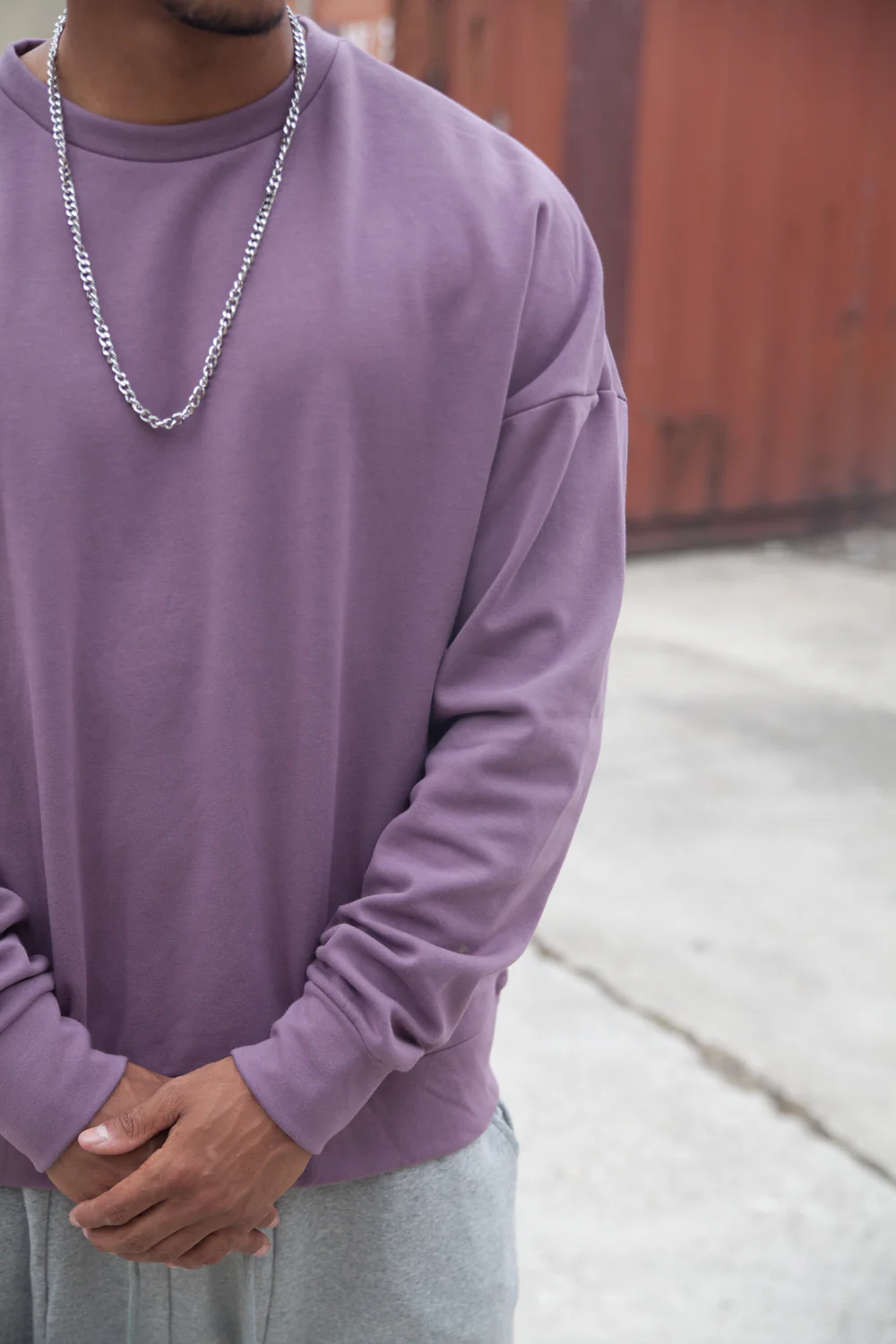 Sweat-shirt épaules tombantes violet - Image 4