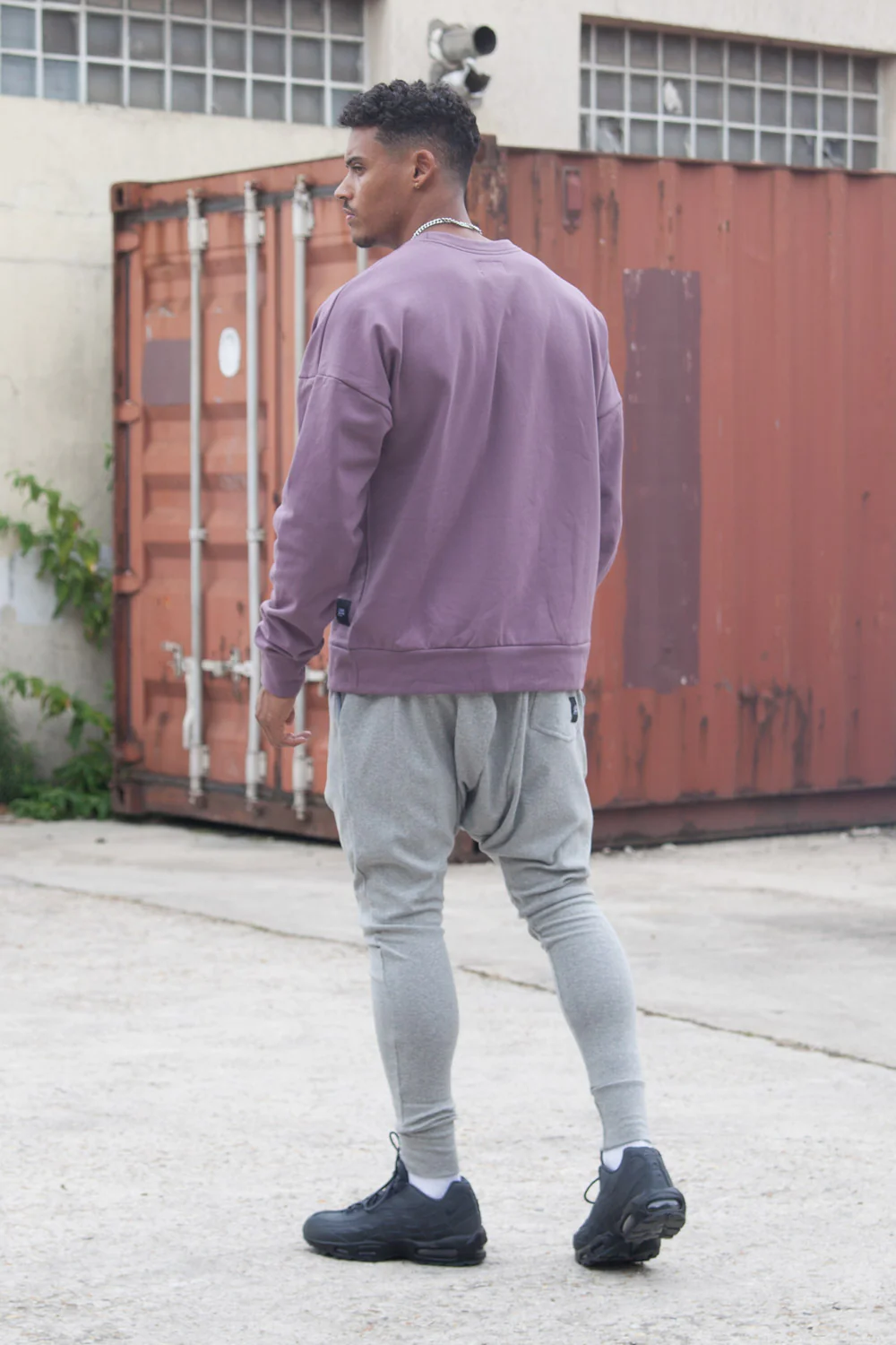 Sweat-shirt épaules tombantes violet - Image 5