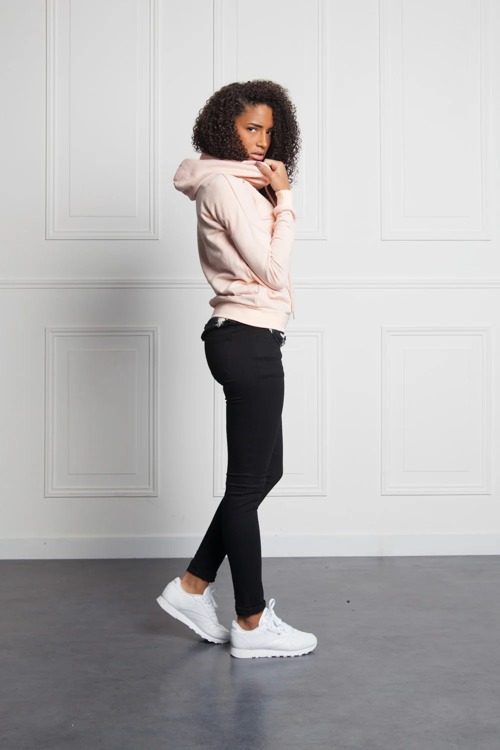 Sweat-shirt Parisiennes destroy rose W2367CS - Image 3