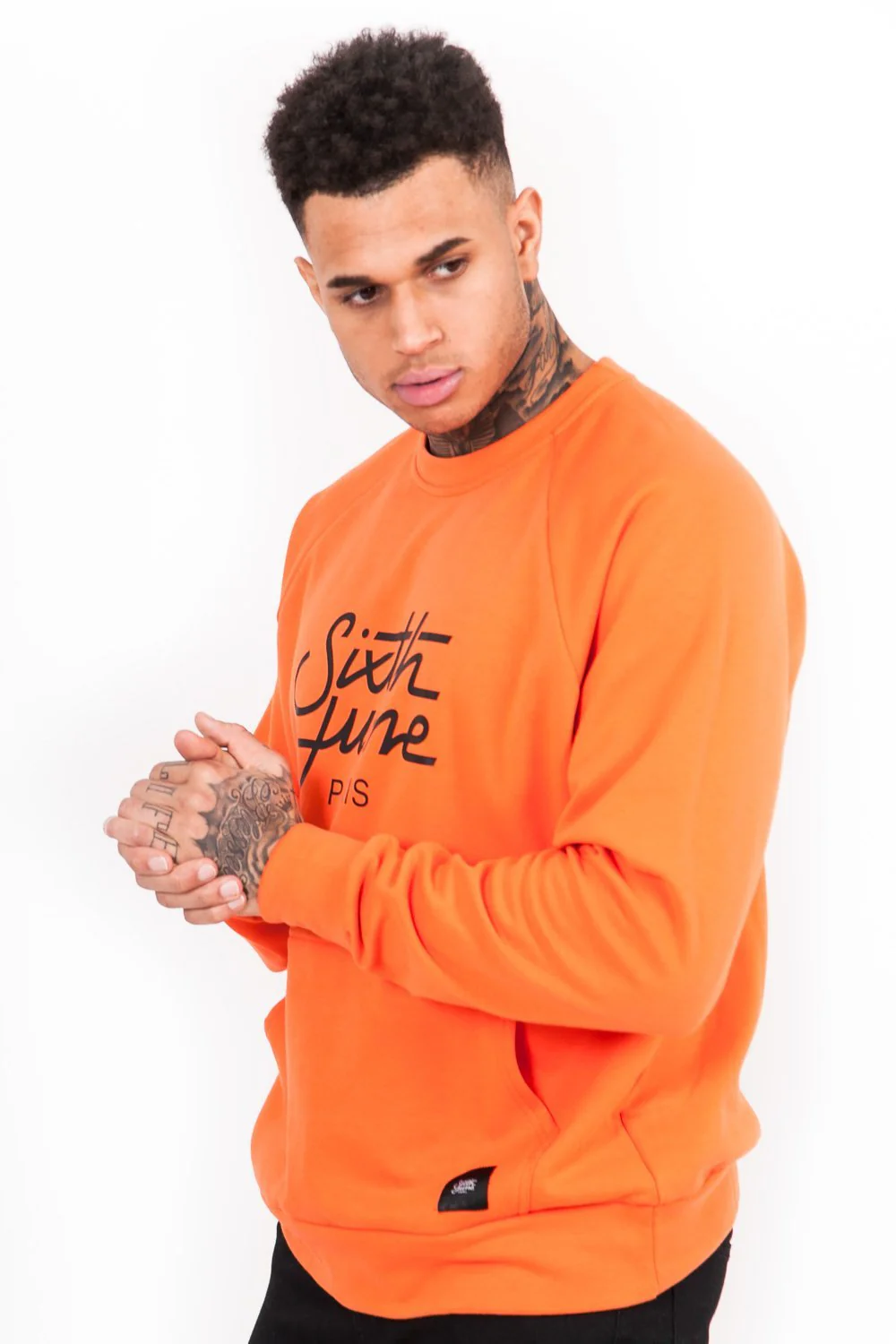Sweat-shirt raglan logo orange - Image 2