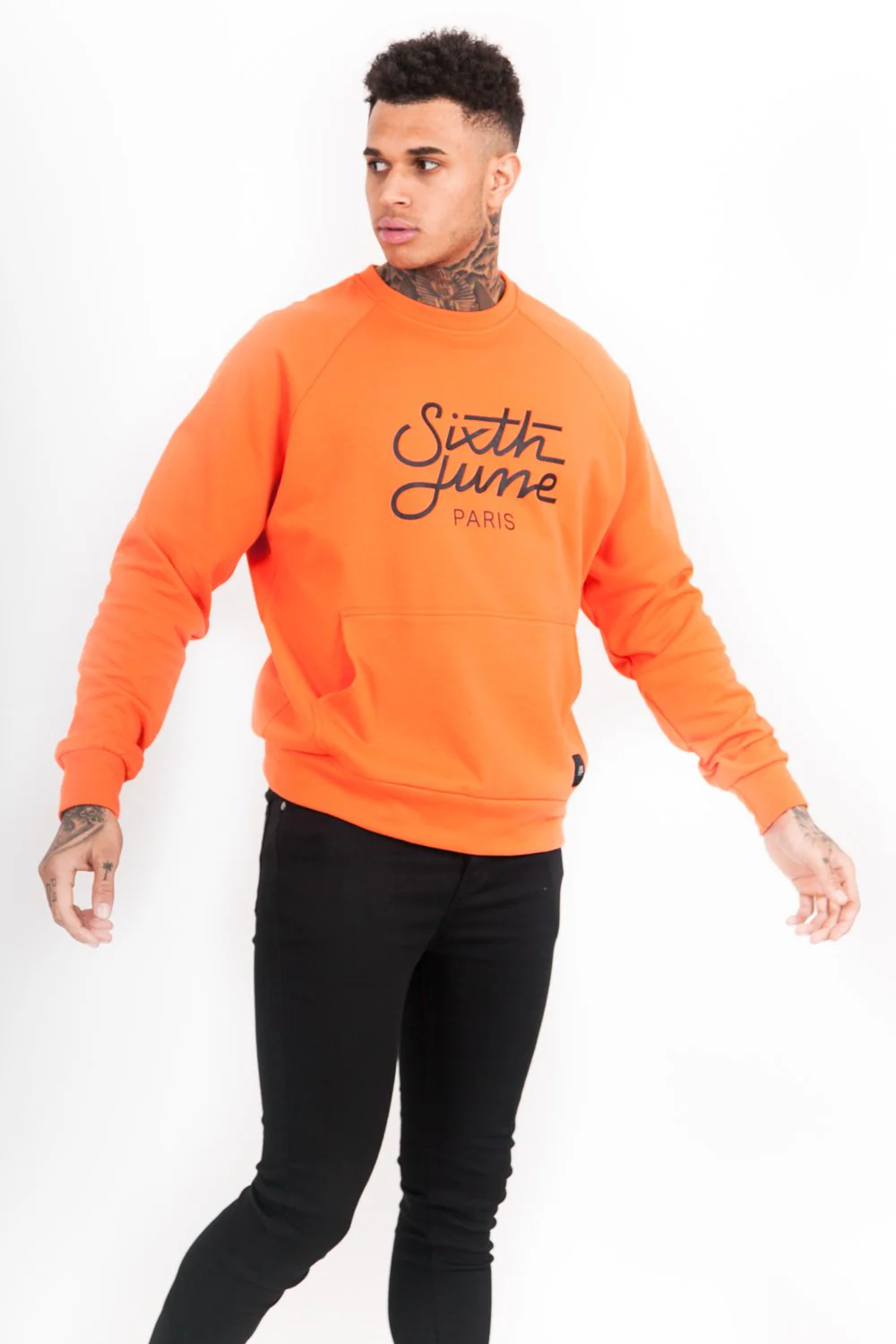 Sweat-shirt raglan logo orange - Image 3