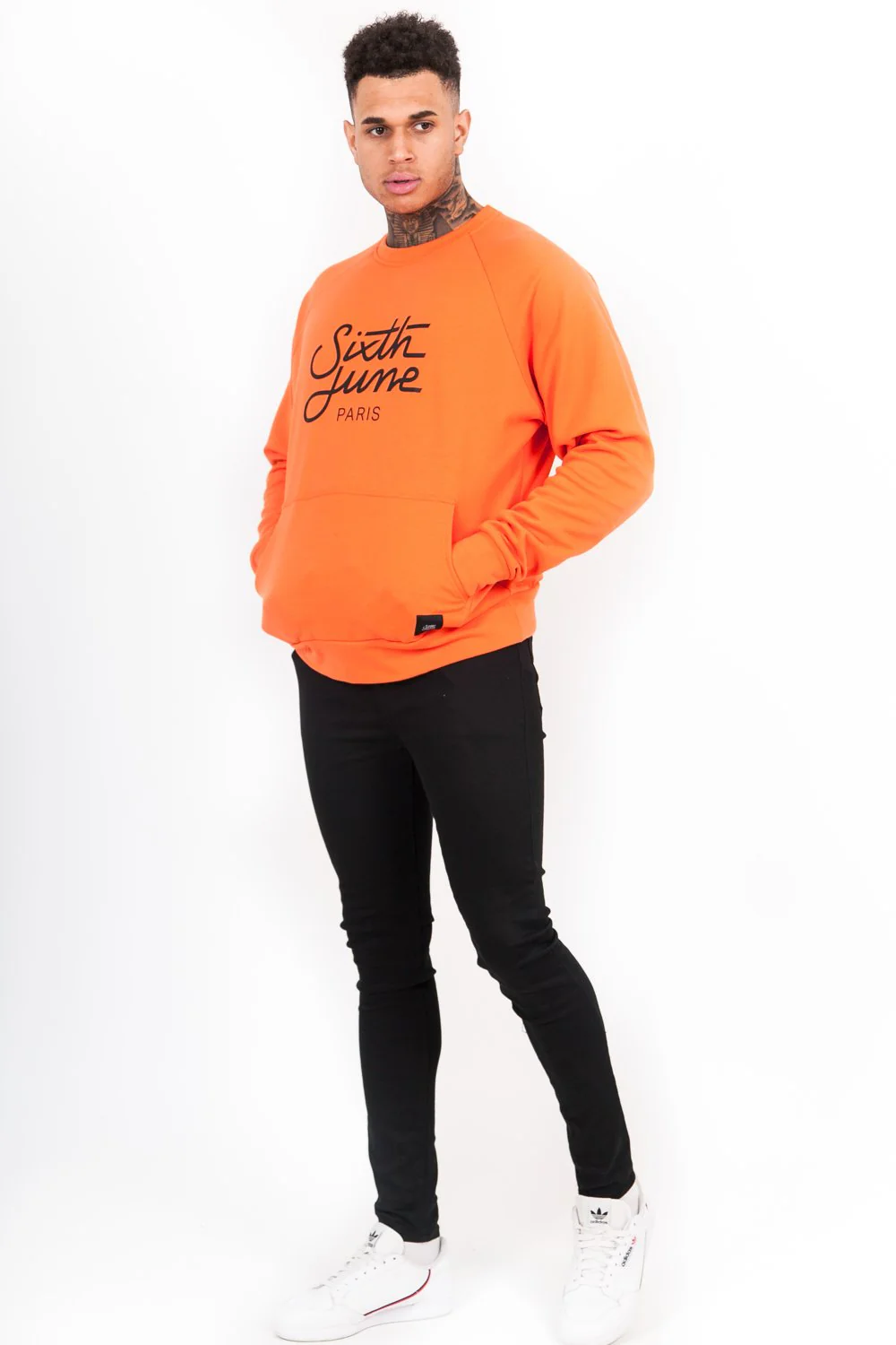 Sweat-shirt raglan logo orange - Image 5