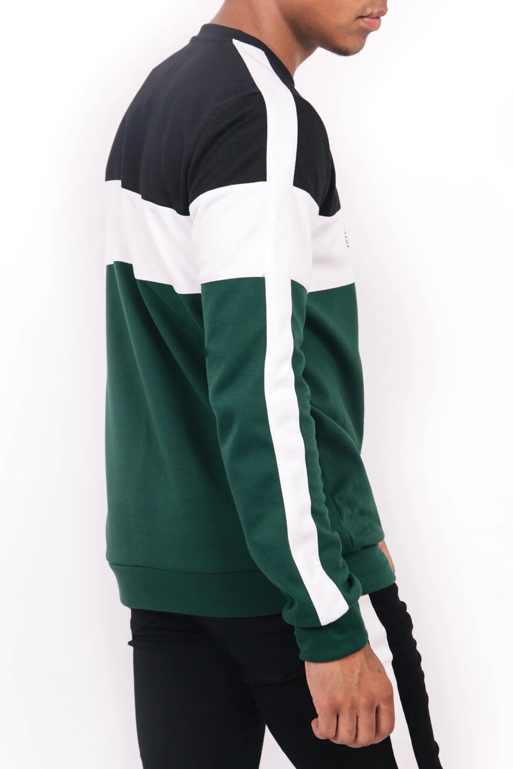 Sweat tricolore logo vert noir blanc - Image 3