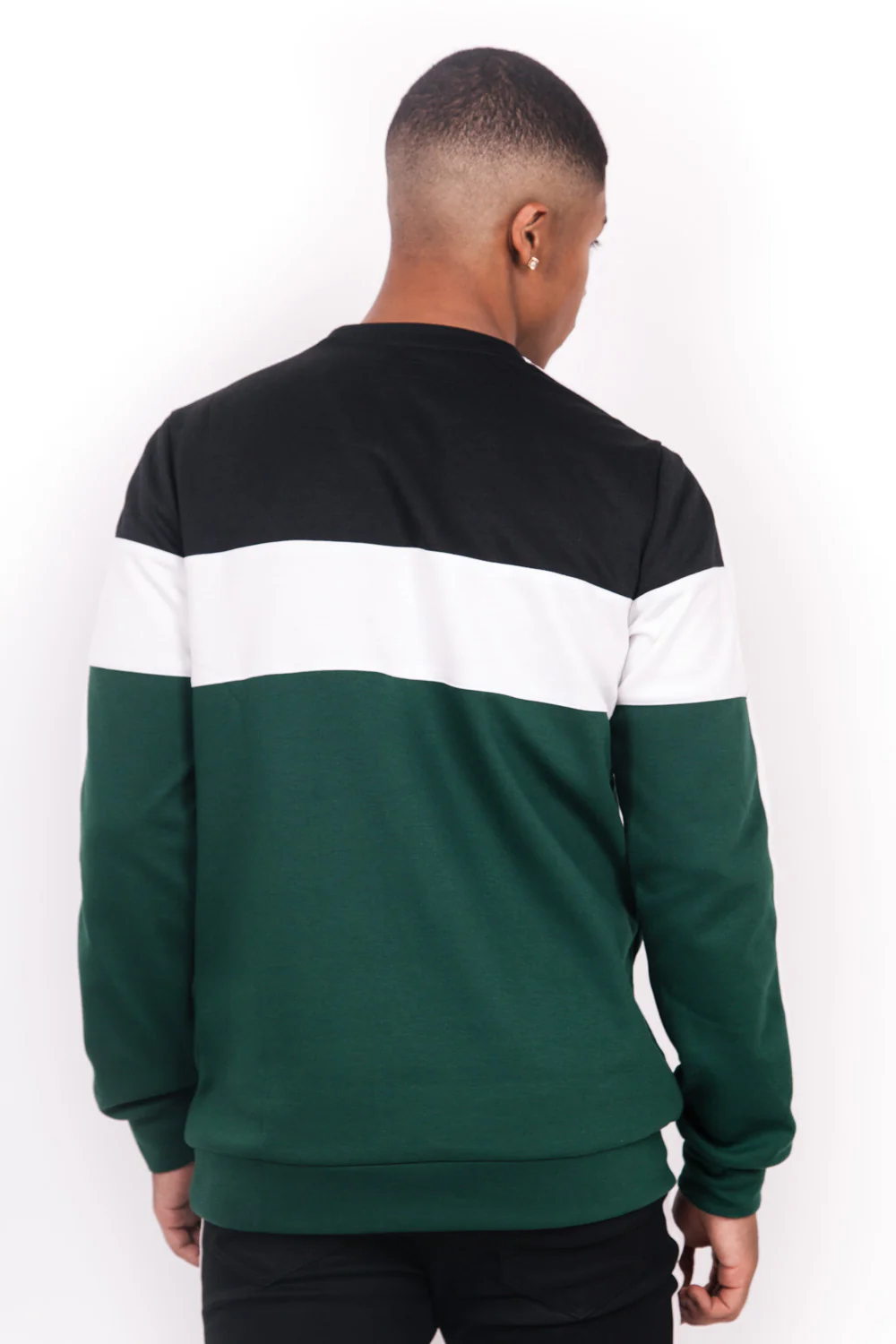 Sweat tricolore logo vert noir blanc - Image 4