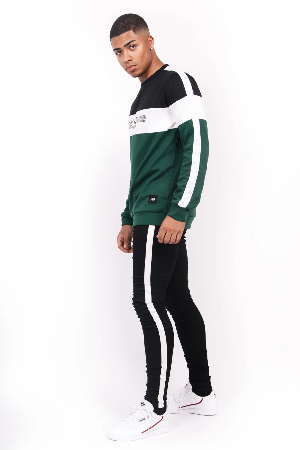 Sweat tricolore logo vert noir blanc - Image 5