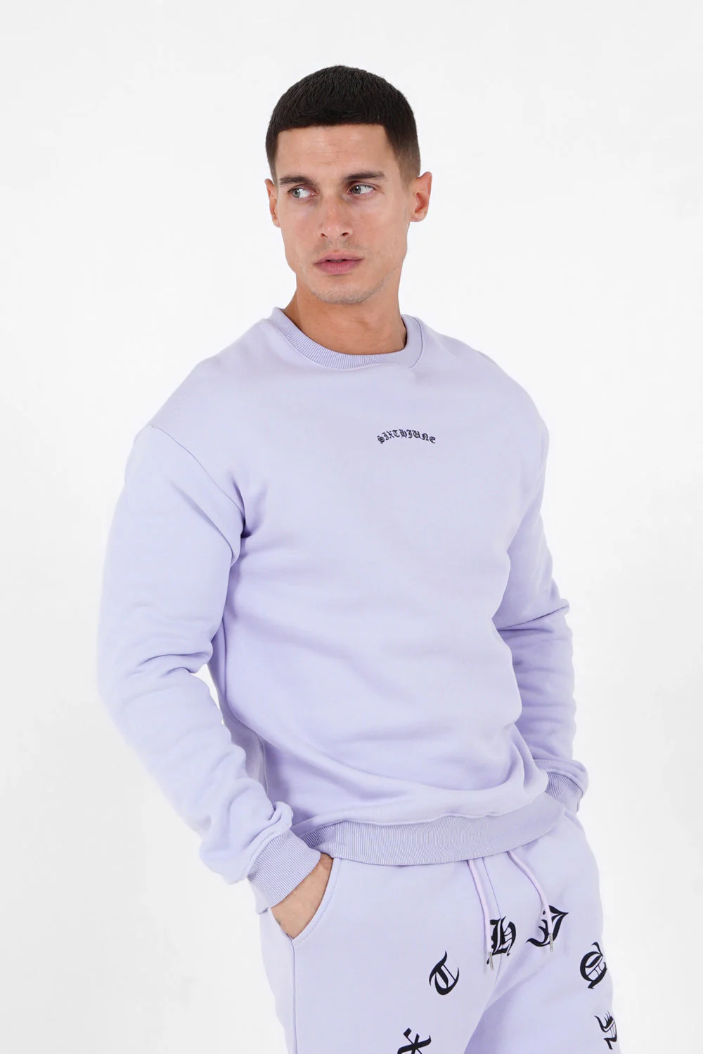 Sweat logo gothique Violet clair - Image 5