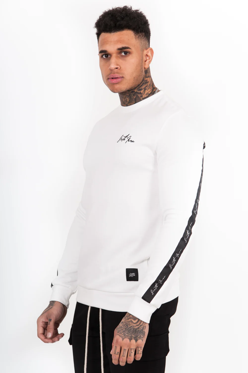 Sweatshirt bande dos blanc - Image 2