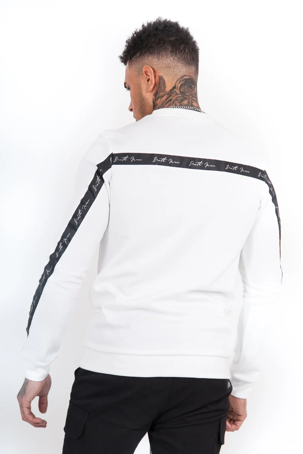 Sweatshirt bande dos blanc - Image 4
