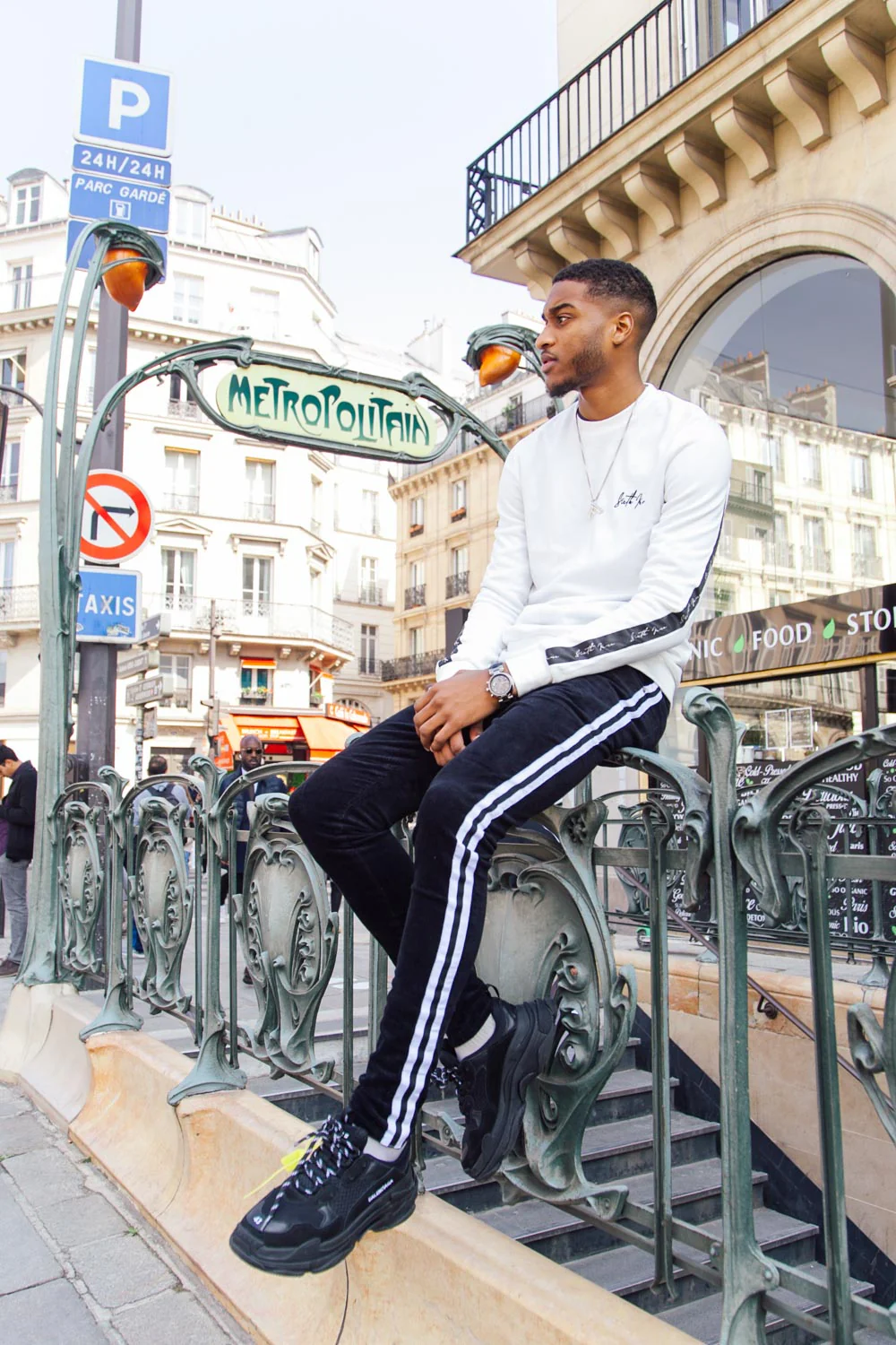 Sweatshirt bande dos blanc - Image 7