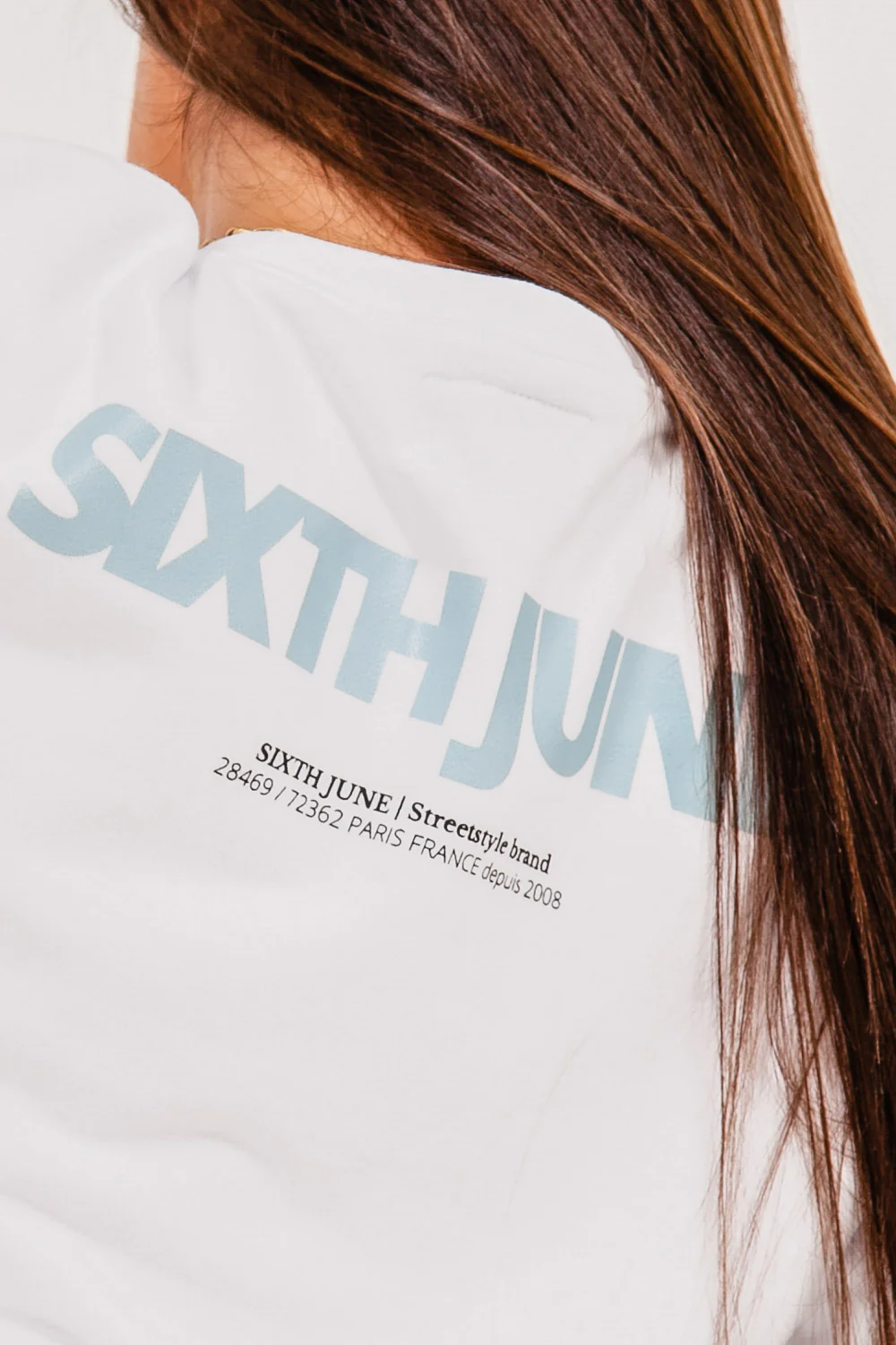 Sweatshirt court imprimé logo blanc - Image 4