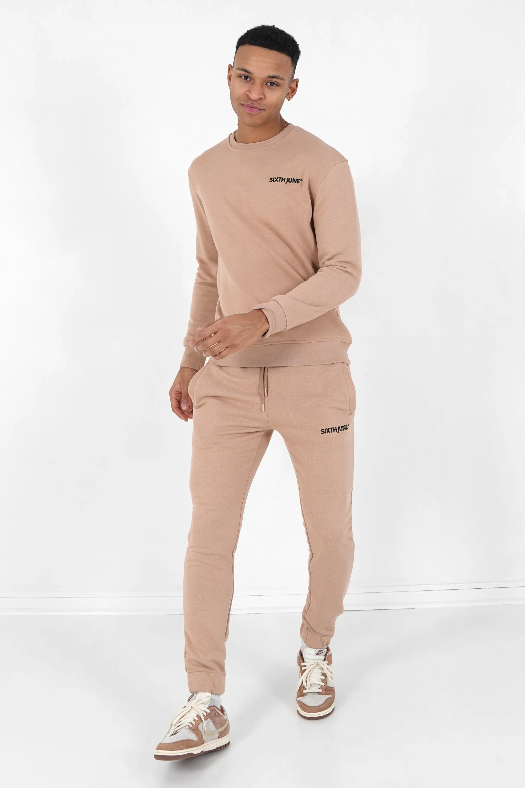 Jogging + sweat logo brodé Beige - Image 2