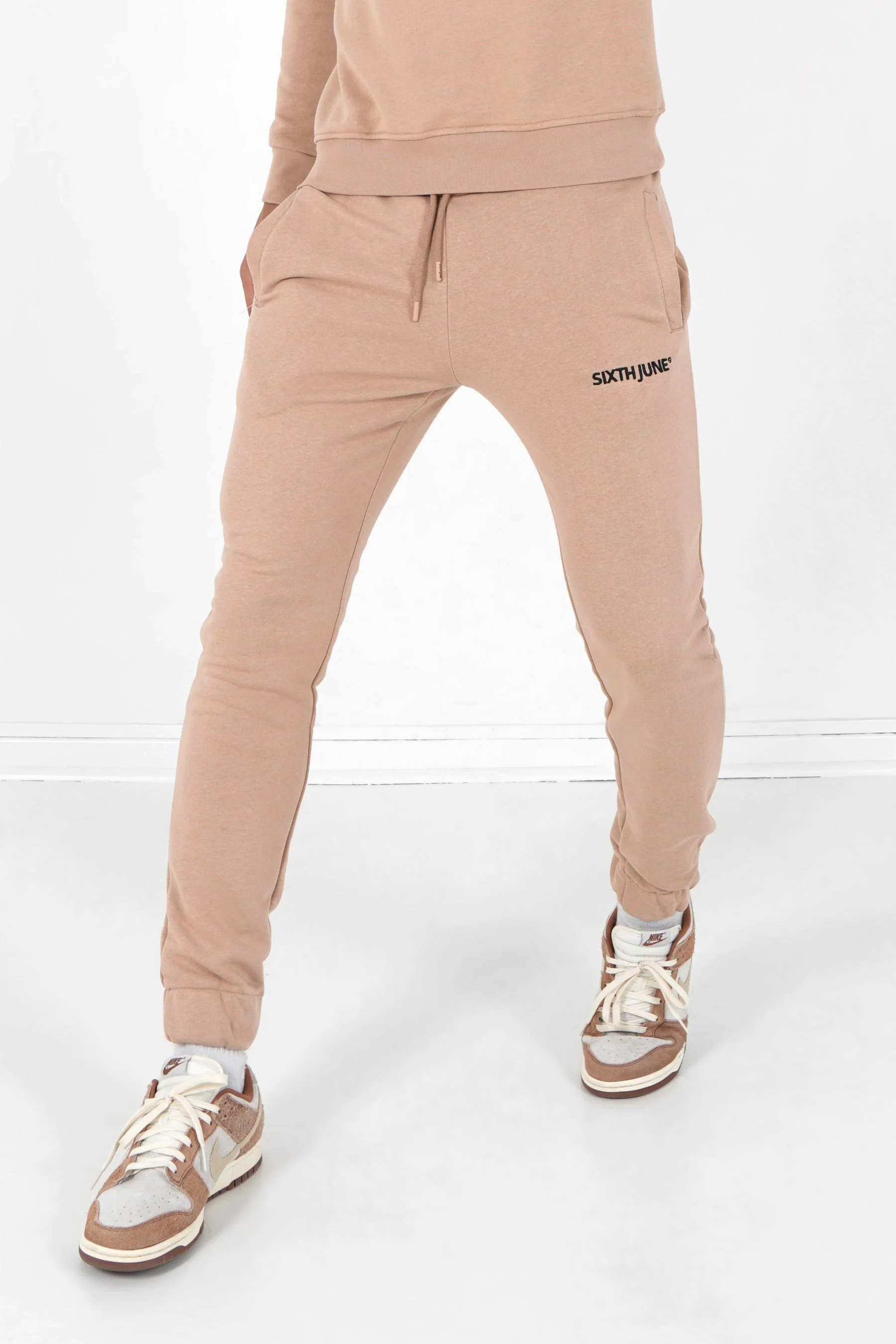 Jogging + sweat logo brodé Beige - Image 4