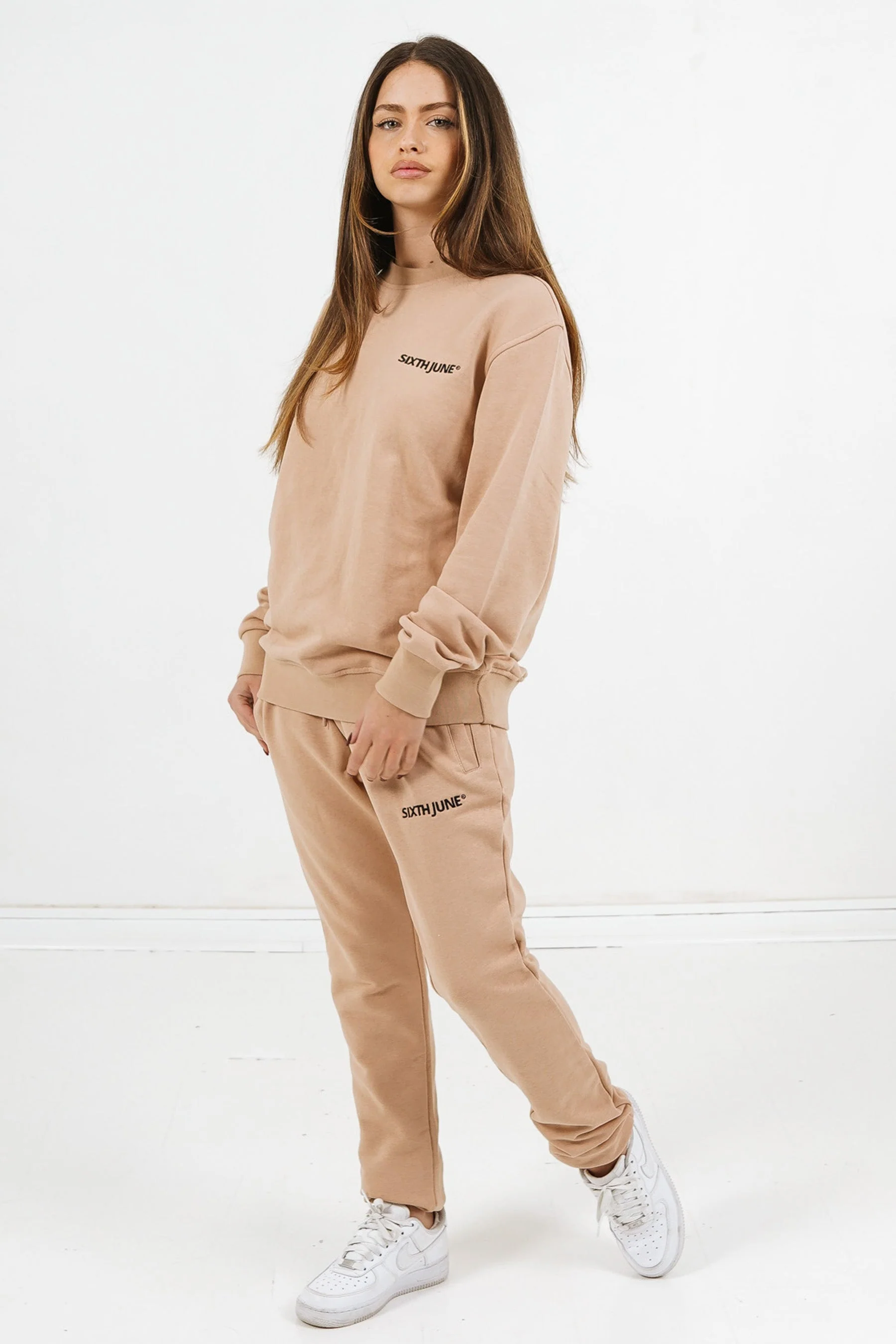 Jogging + sweat logo brodé Beige - Image 6