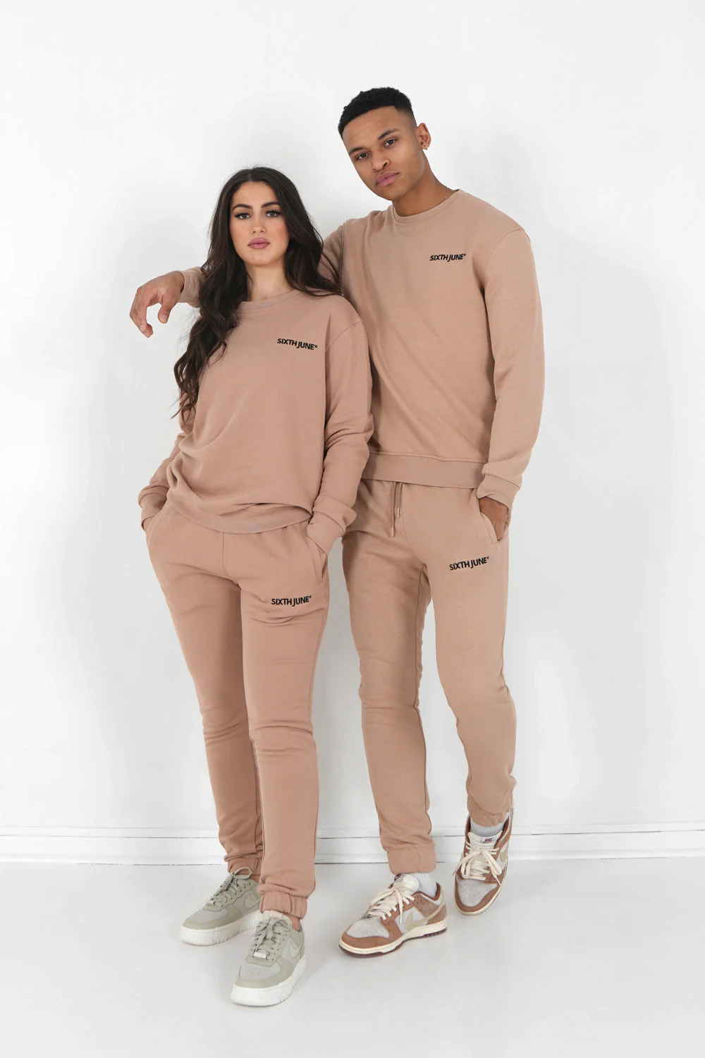 Jogging + sweat logo brodé Beige - Image 7