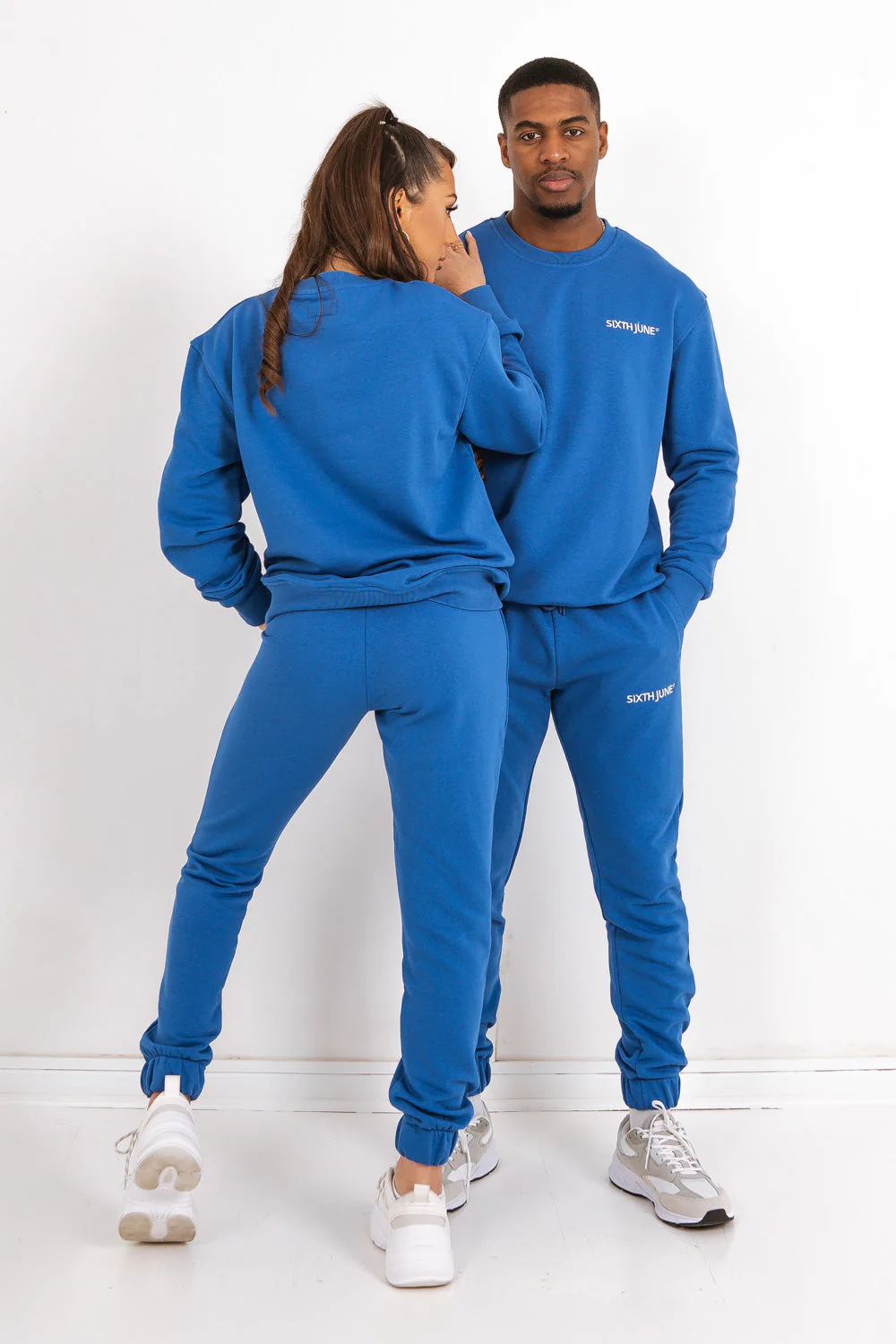 Jogging + sweat logo brodé Bleu foncé - Image 5