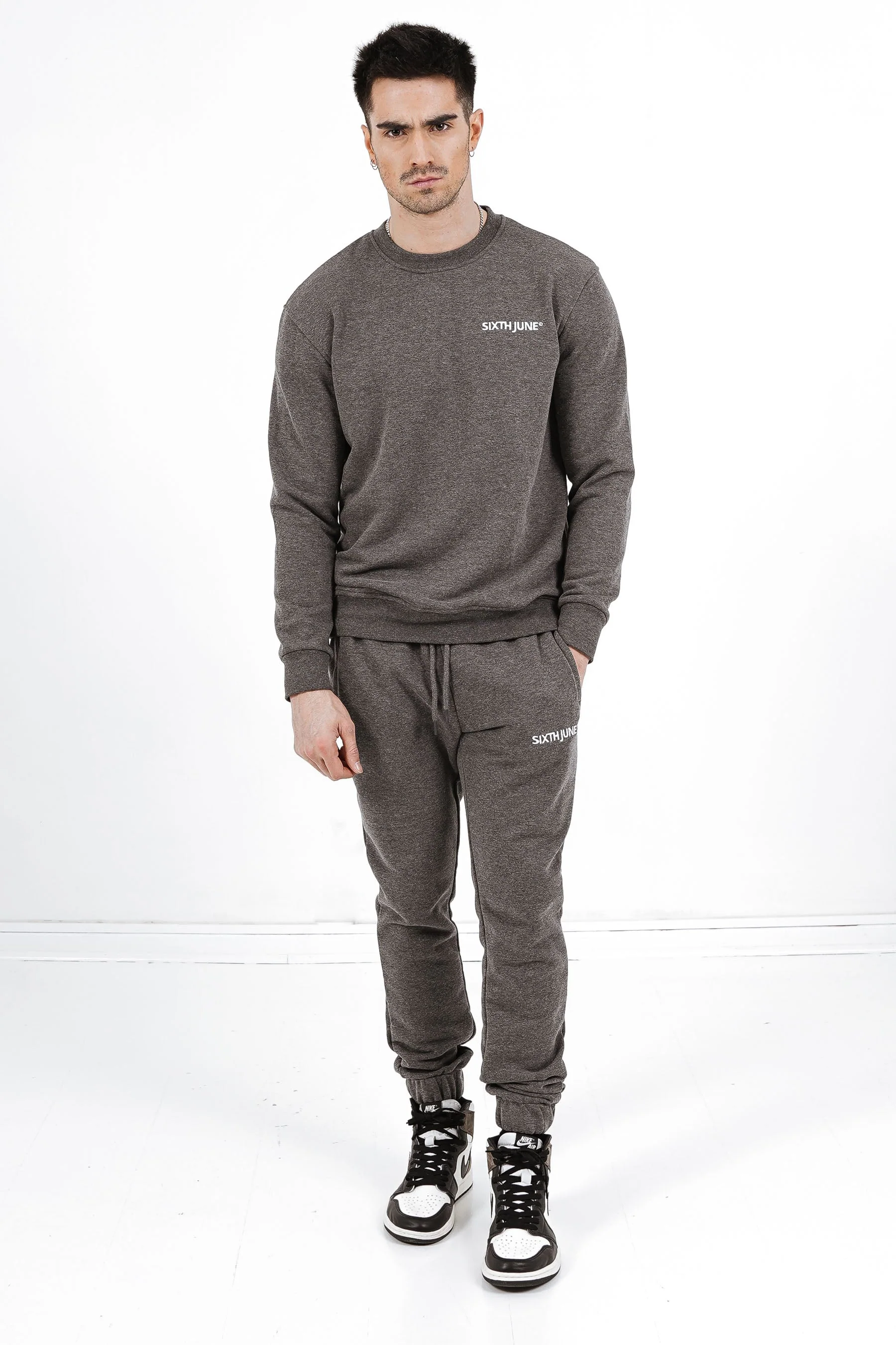 Jogging + sweat logo brodé Gris foncé - Image 2