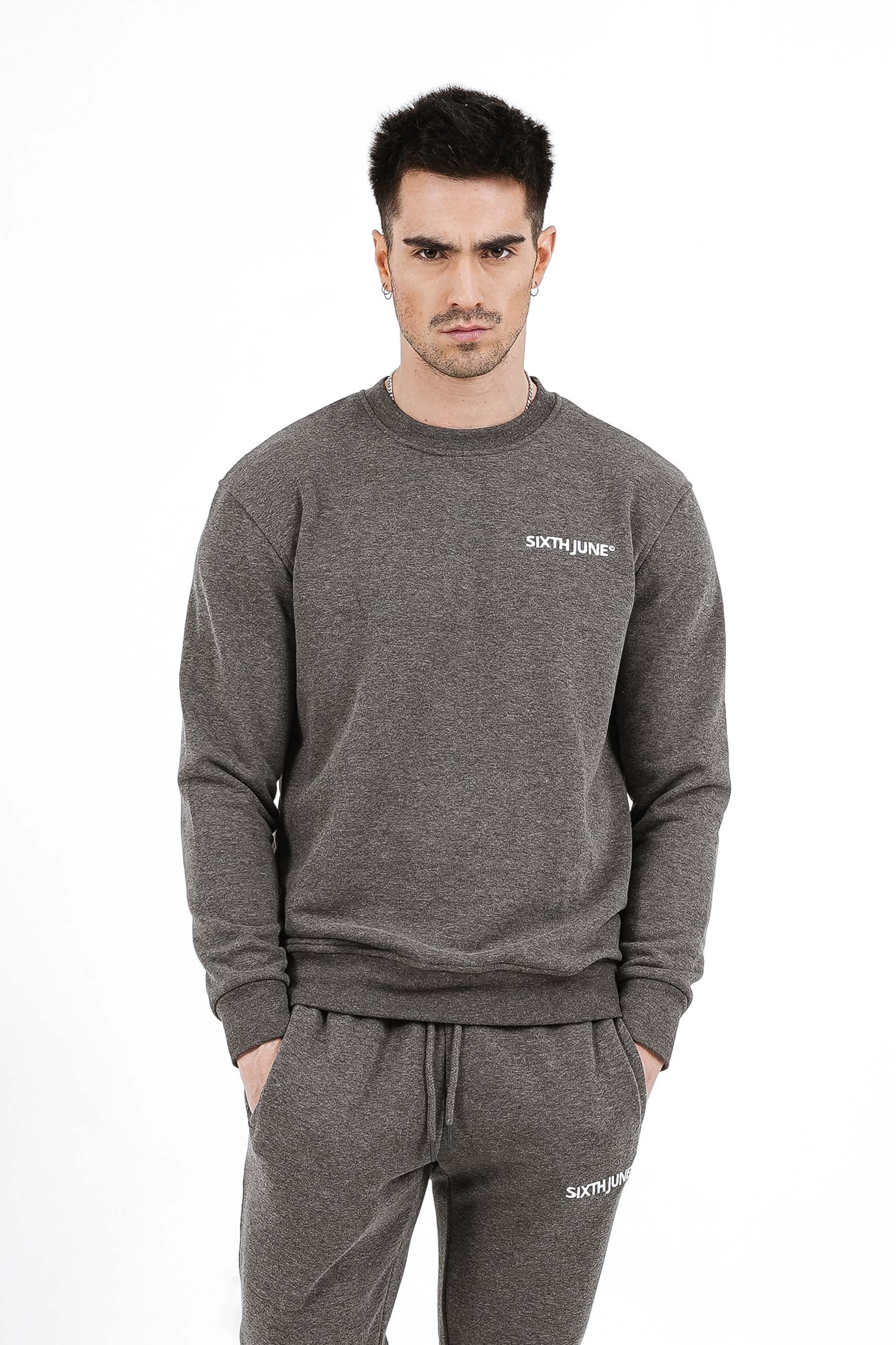 Jogging + sweat logo brodé Gris foncé - Image 3