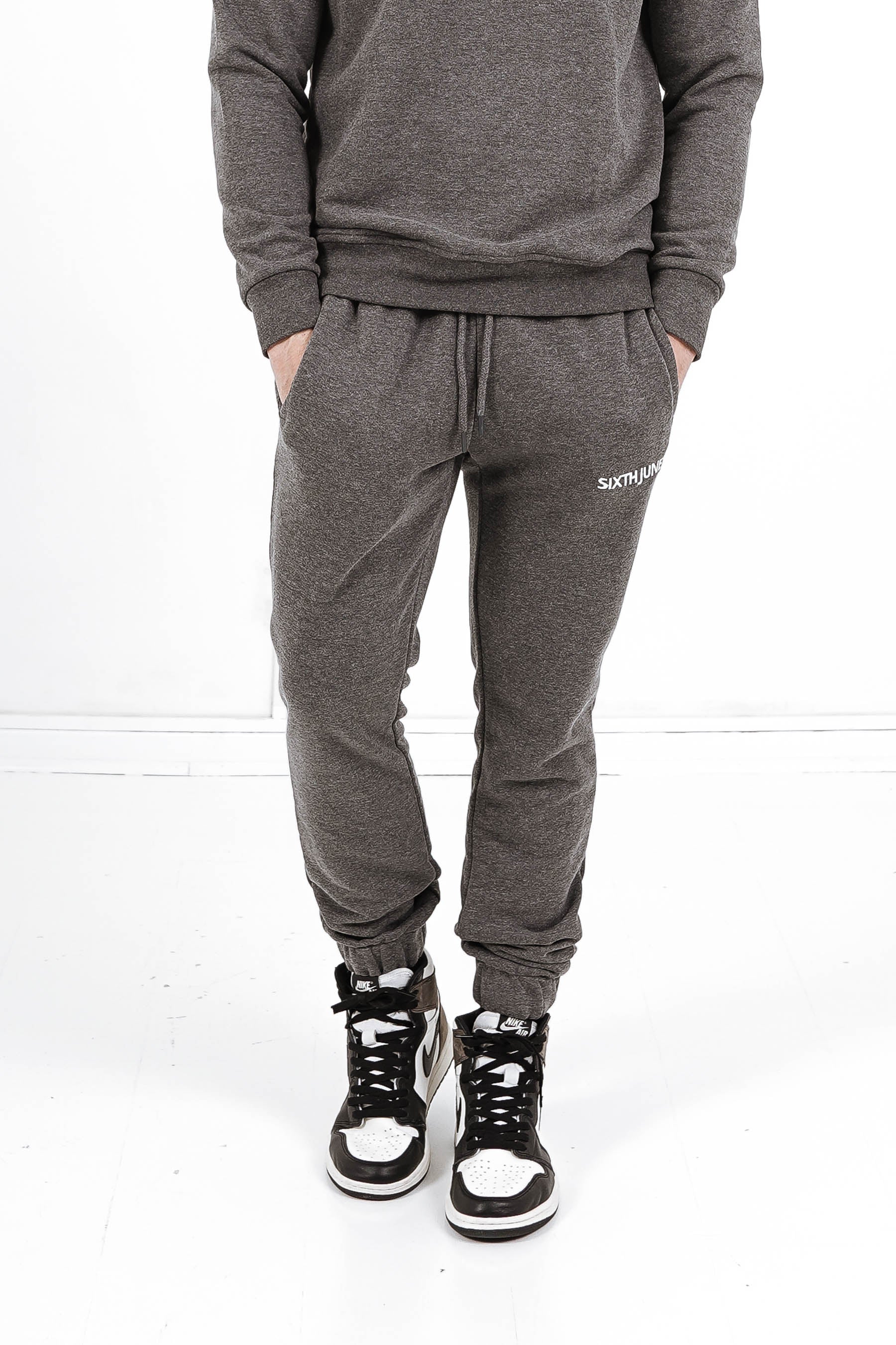 Jogging + sweat logo brodé Gris foncé - Image 4