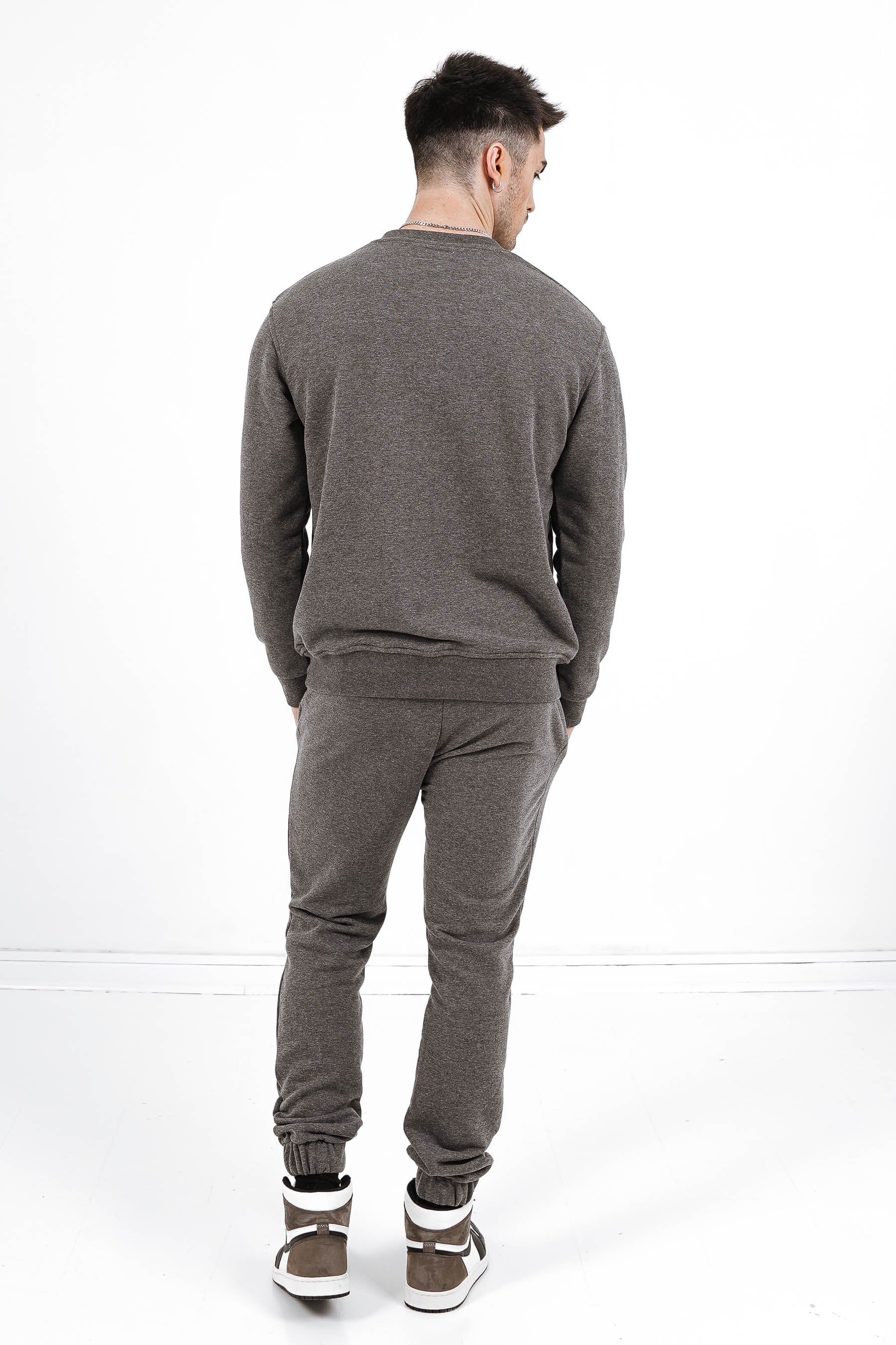 Jogging + sweat logo brodé Gris foncé - Image 5