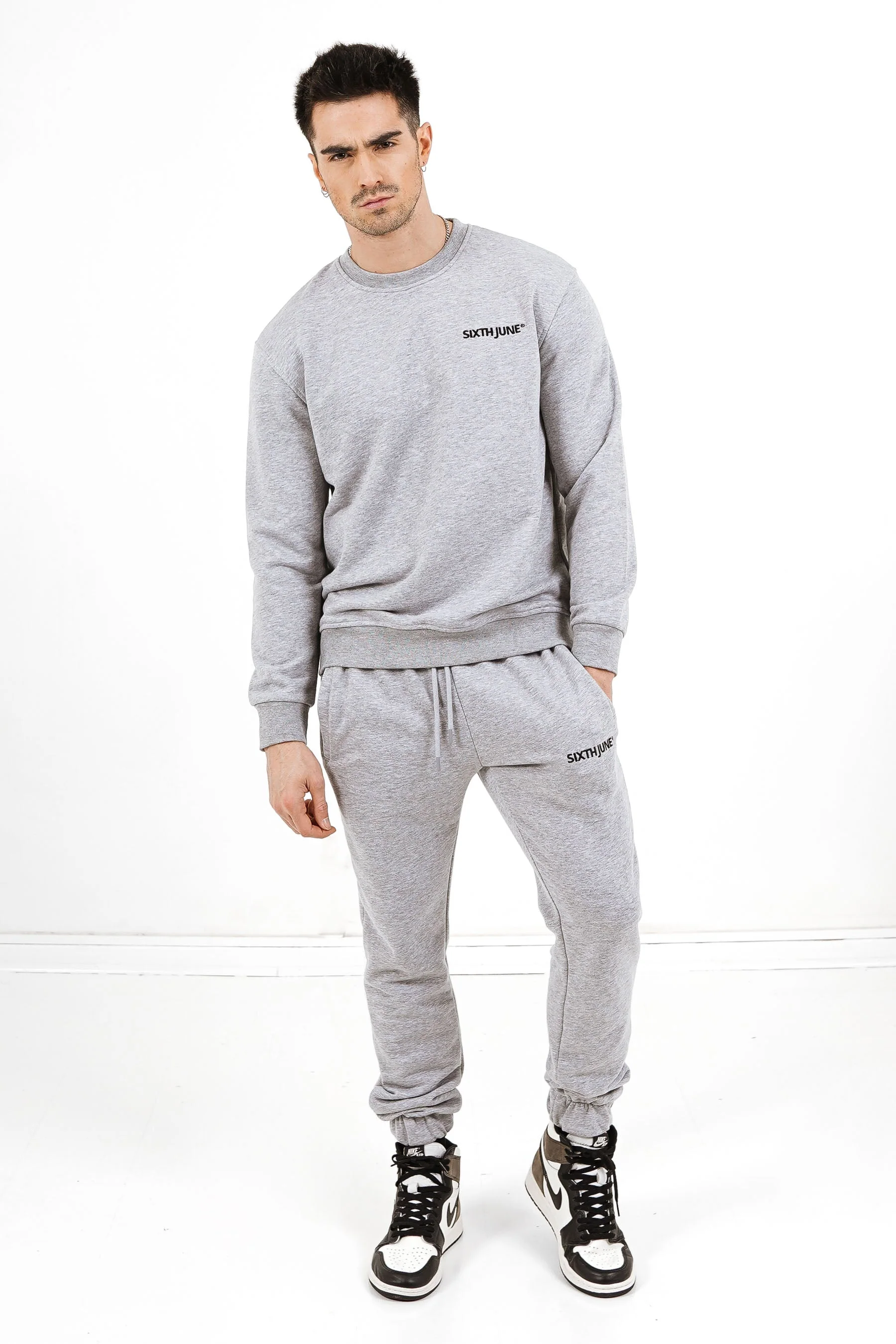 Jogging + sweat logo brodé Gris - Image 2