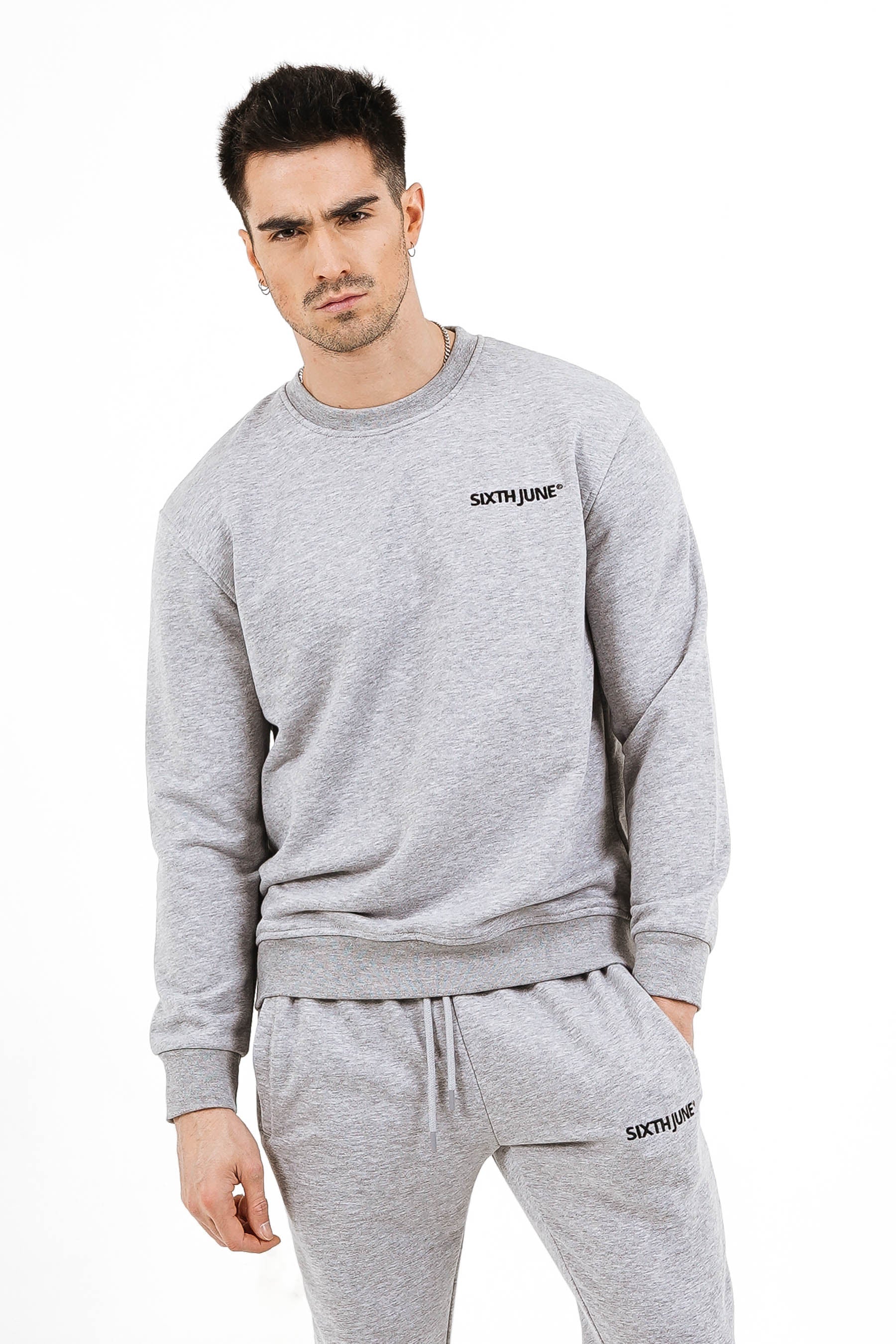 Jogging + sweat logo brodé Gris - Image 3