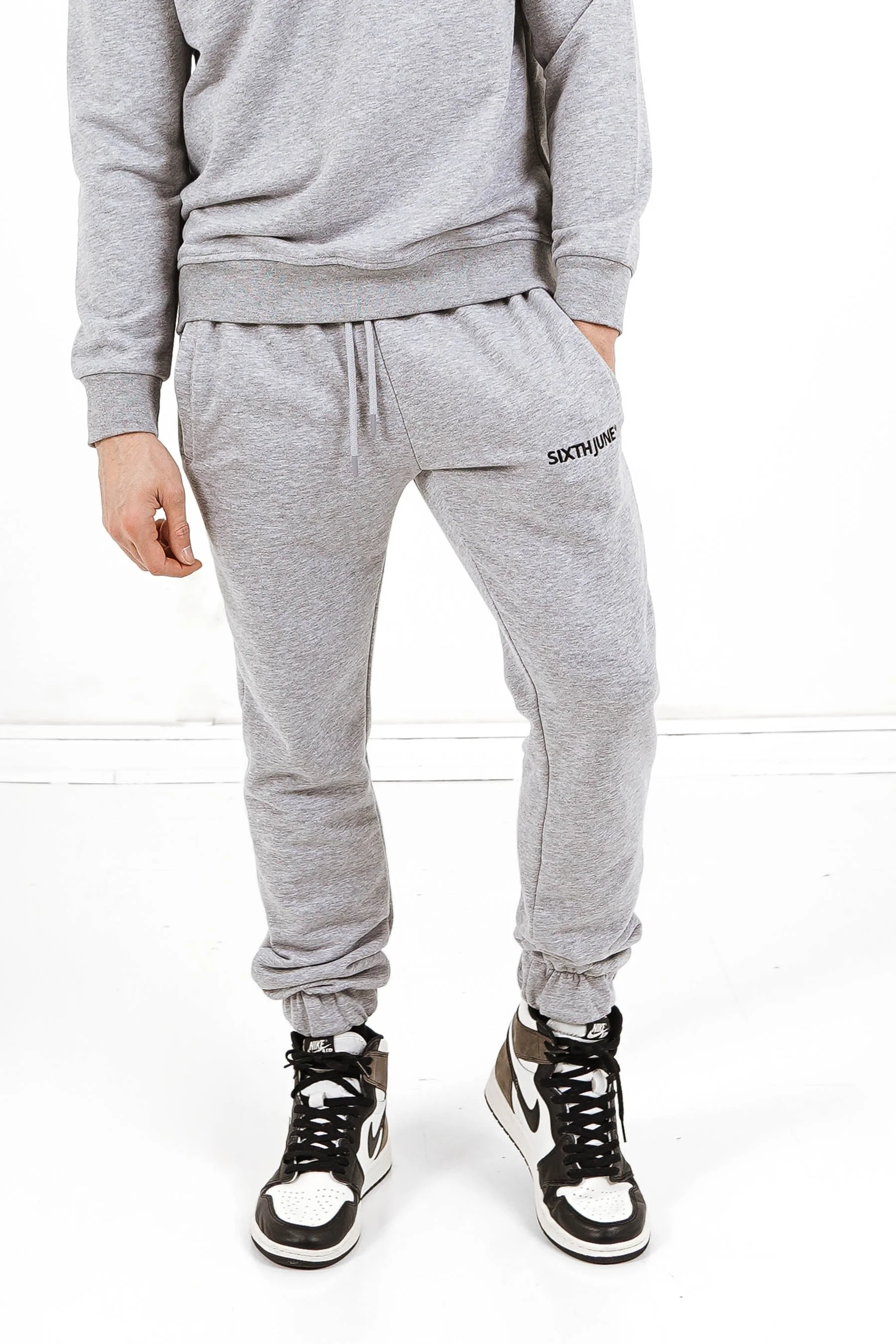 Jogging + sweat logo brodé Gris - Image 4