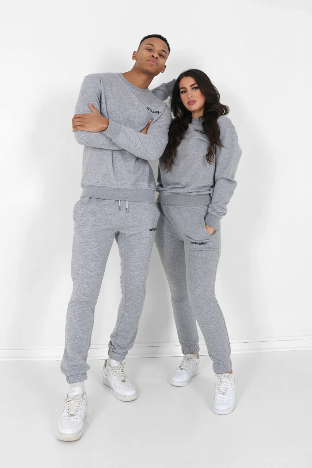 Jogging + sweat logo brodé Gris - Image 7